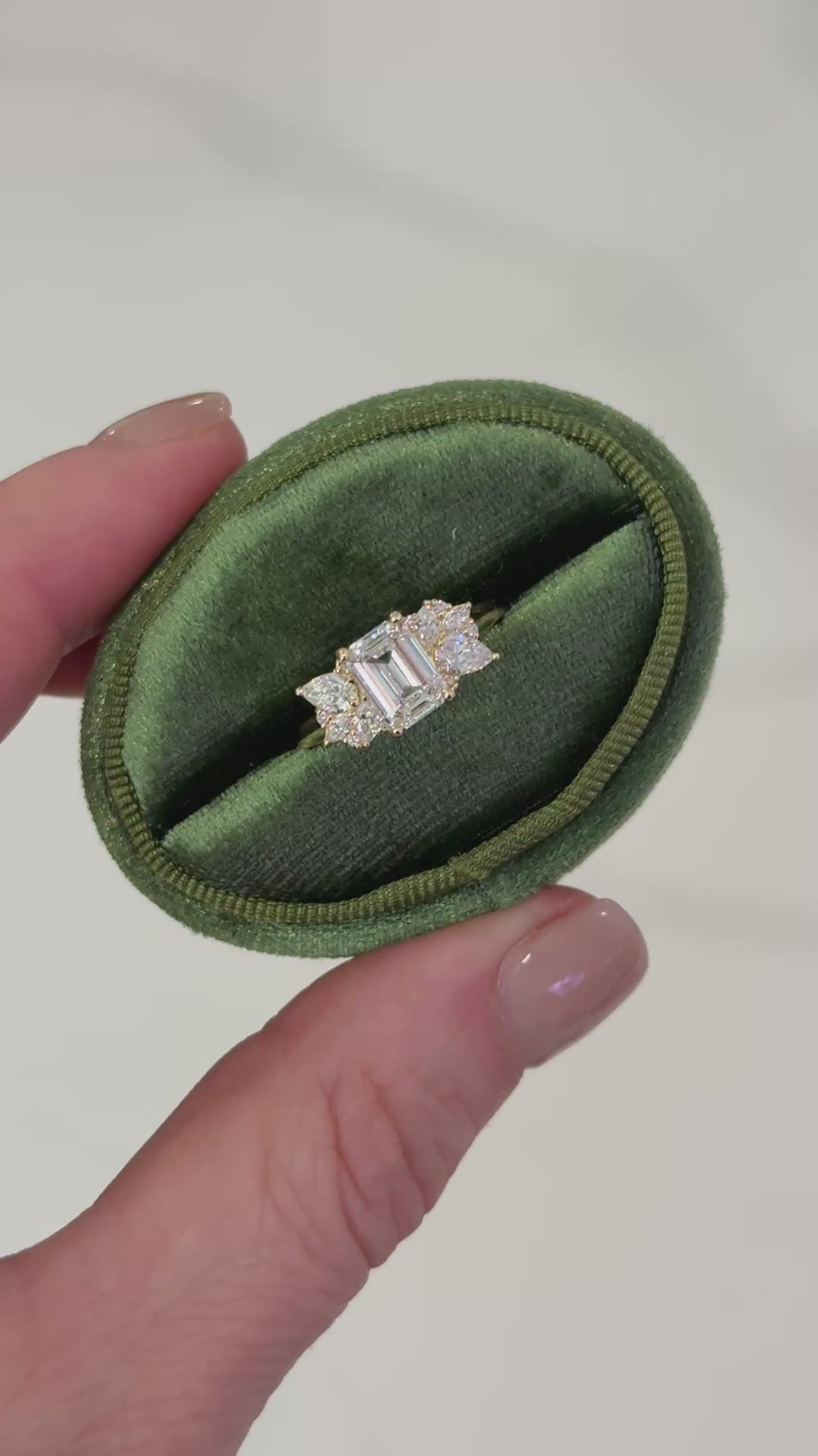 The All Diamond Fleur Ring | Emerald Cut Diamond
