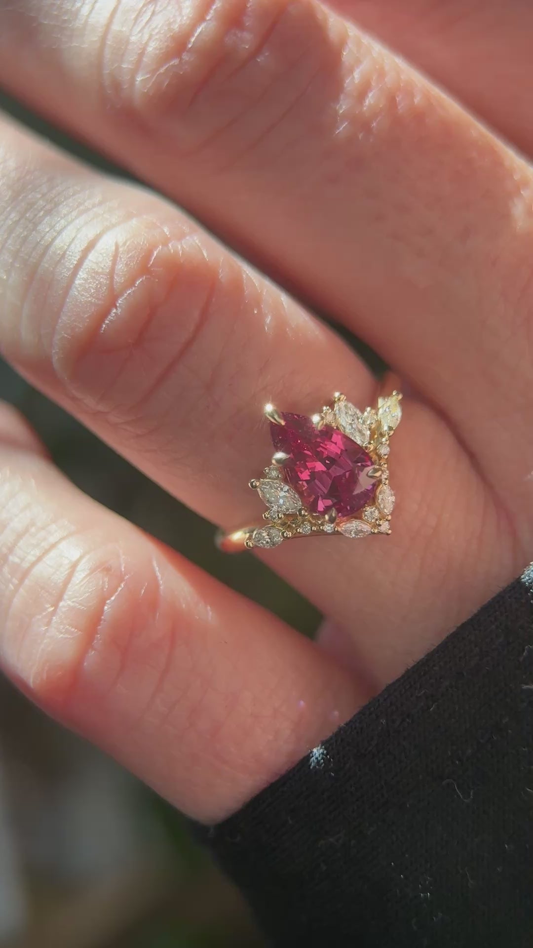 The Aurora Ring | 1.67 CT Pear Red Spinel