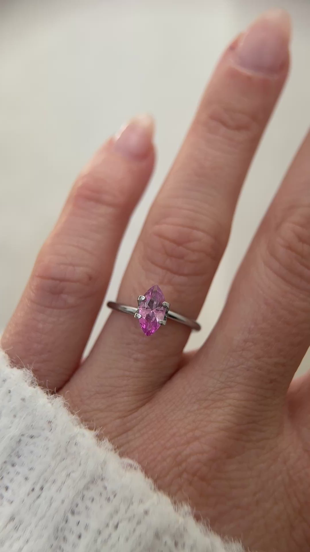 0.95 CT Marquise Cut Pink Sapphire