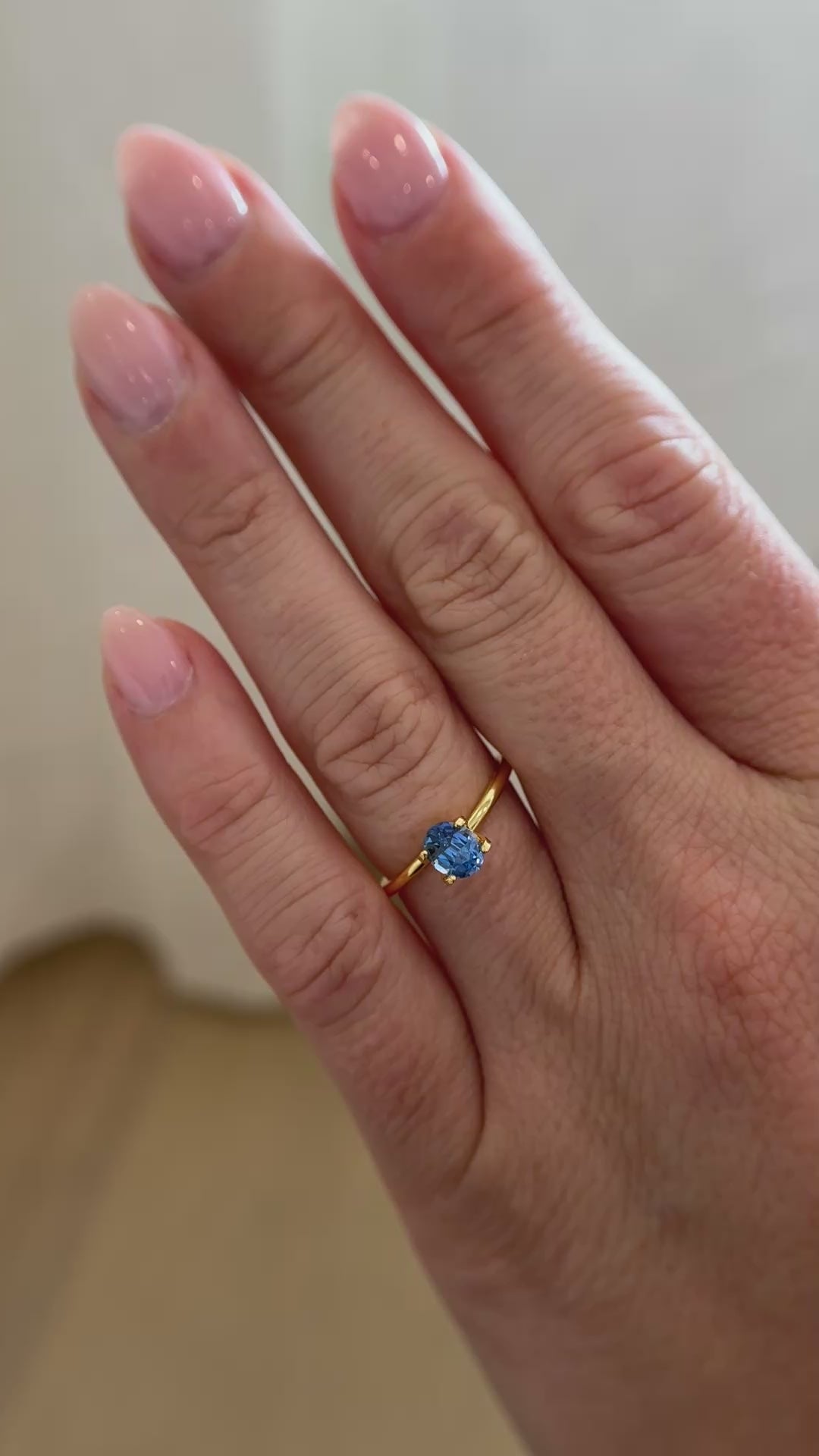 0.9 CT Oval Cut Blue Sapphire