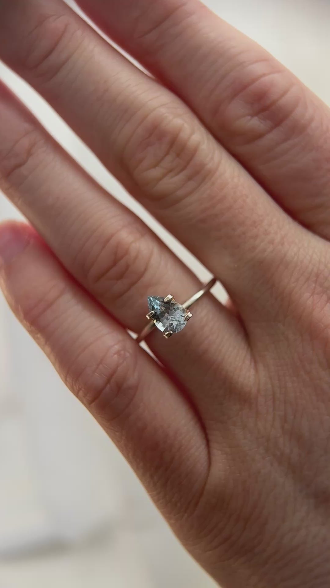 1.26 CT Pear Cut Light Blue Sapphire