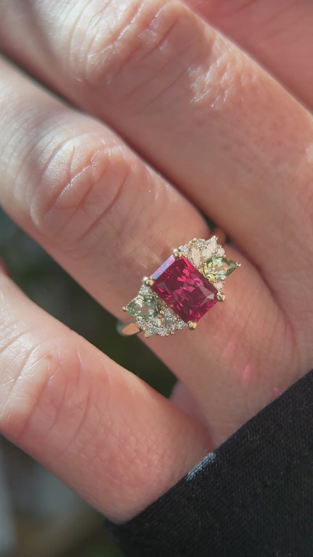 The Fleur Ring | 1.86 CT Radiant Red Spinel