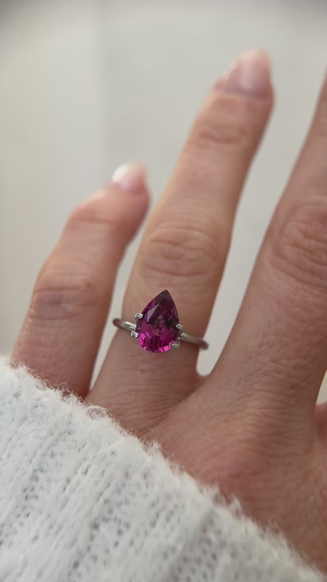 2.93 CT Pear Cut Rose Pink Garnet