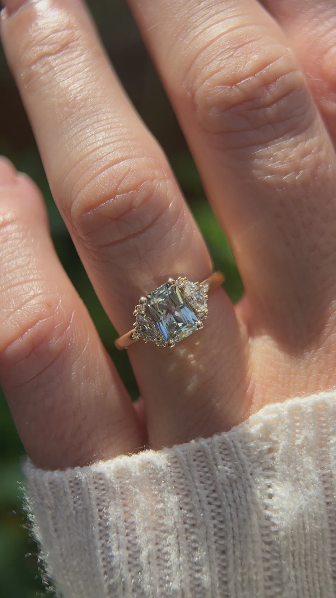The Maren Ring | 1.84 CT Steel Gray/Blue Radiant Sapphire