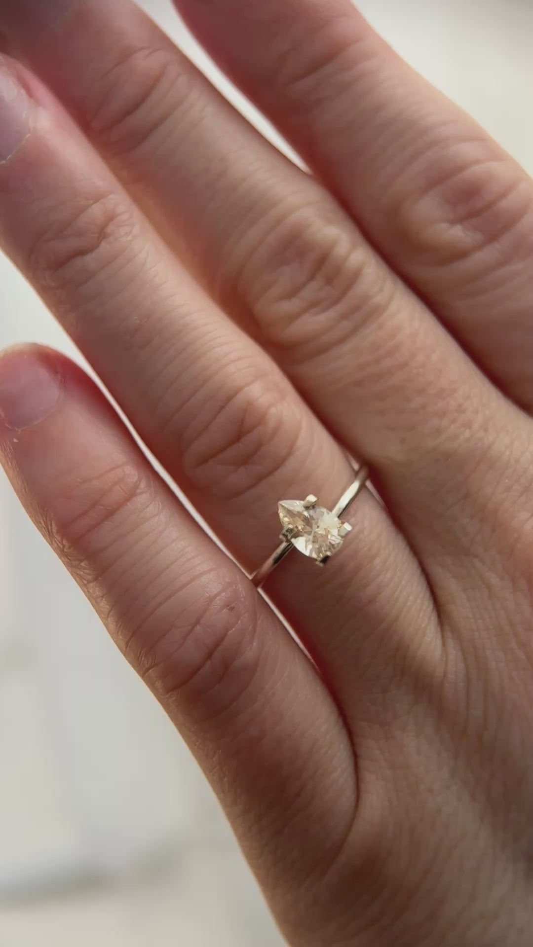 0.91 CT Pear Cut Yellow Sapphire