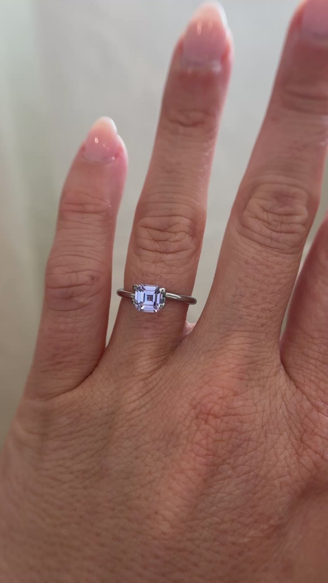 1.18 CT Asscher Cut Purple Sapphire