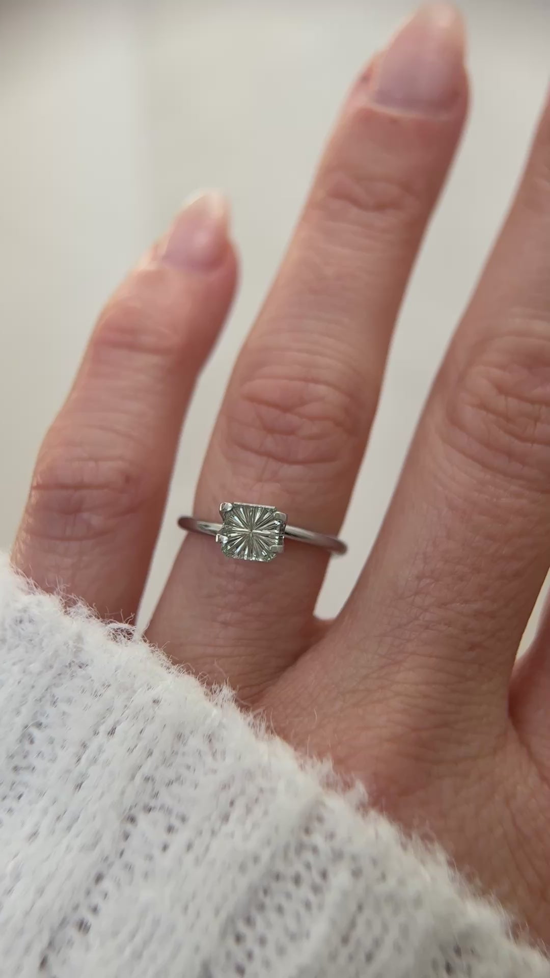 0.69 CT Square Starbrite™ Cut Green Montana Sapphire