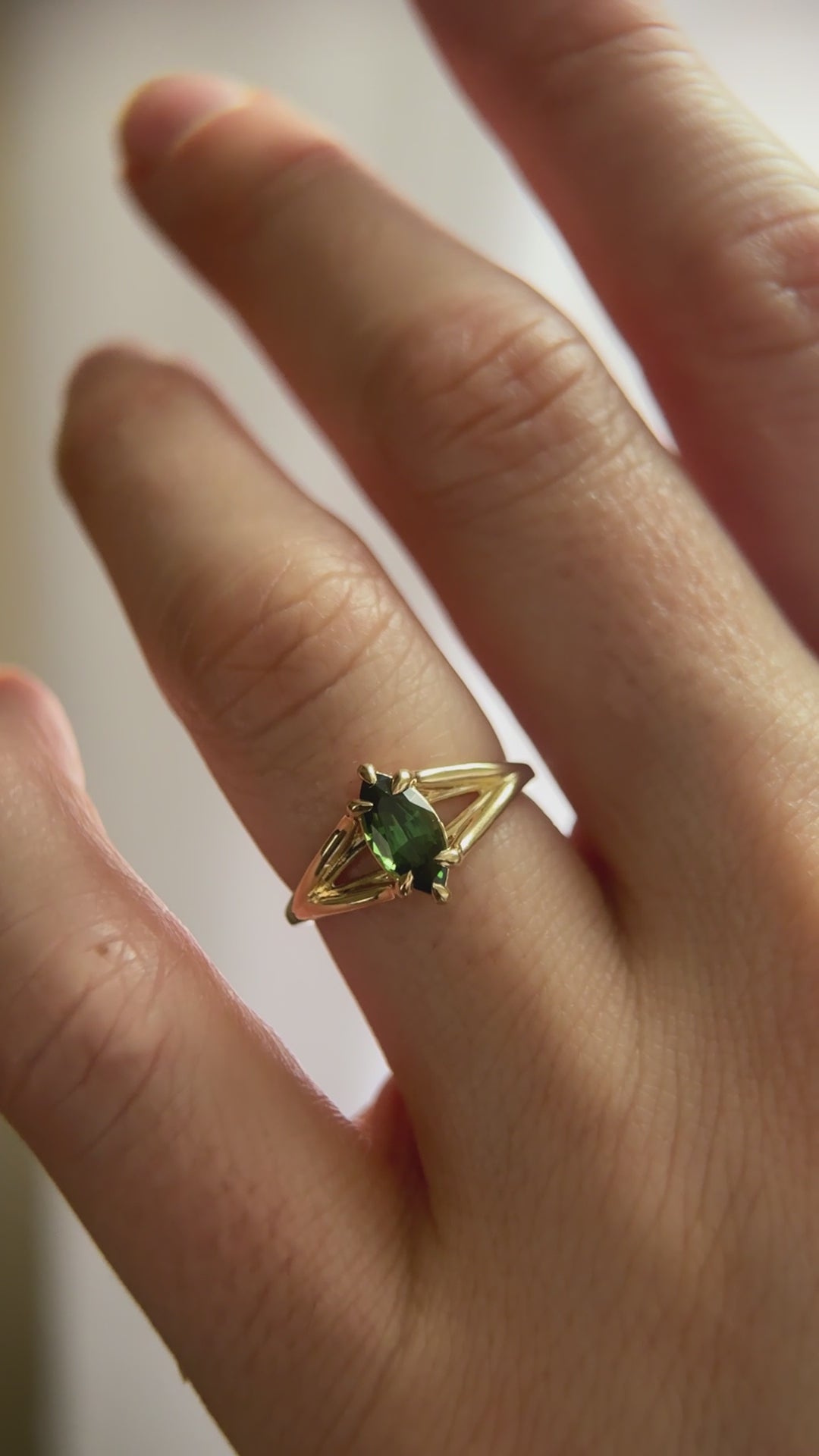 The Weaver Ring - 0.78 CT Marquise Chrome Tourmaline