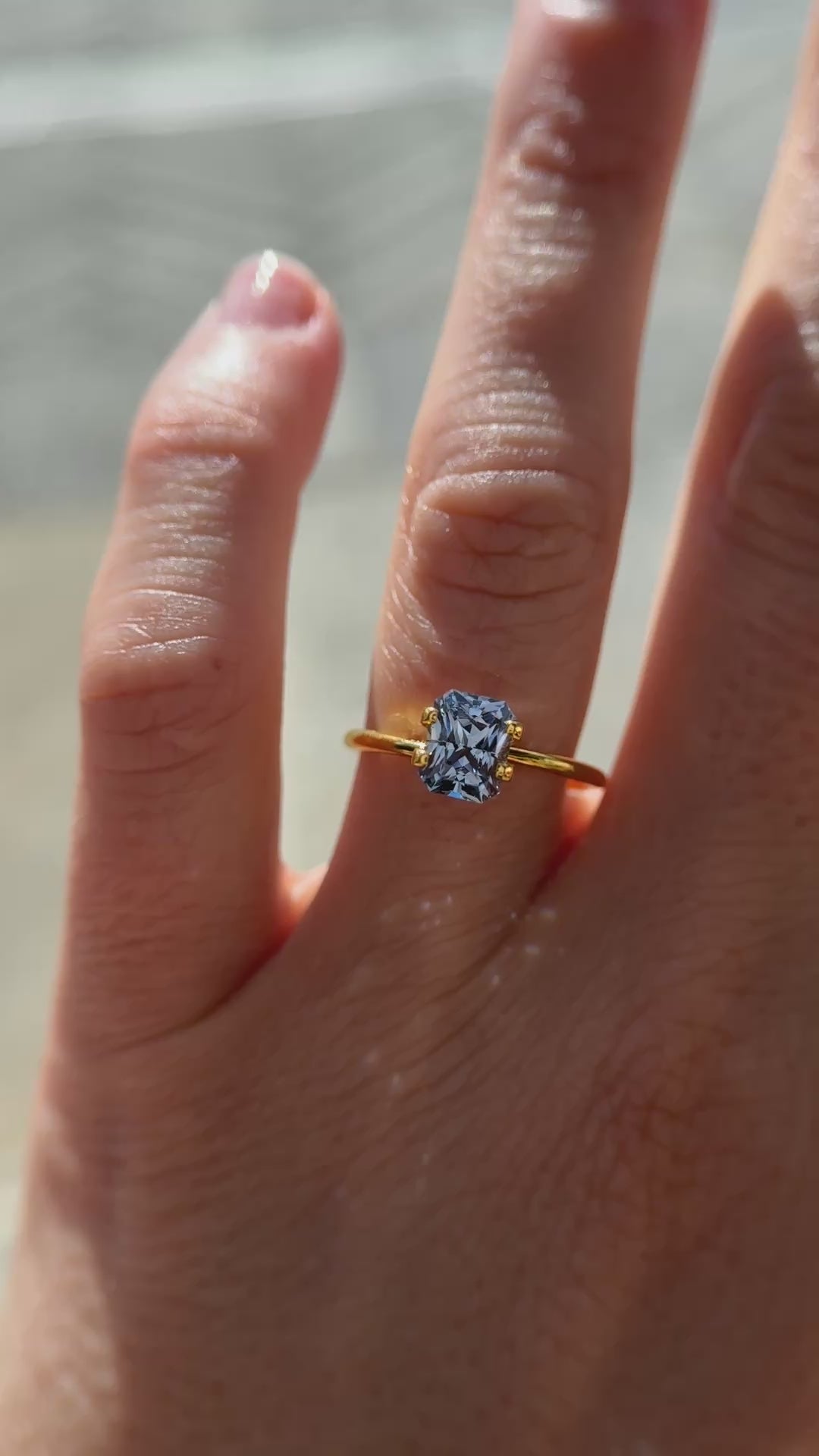1.73 CT Radiant Cut Blue Sapphire
