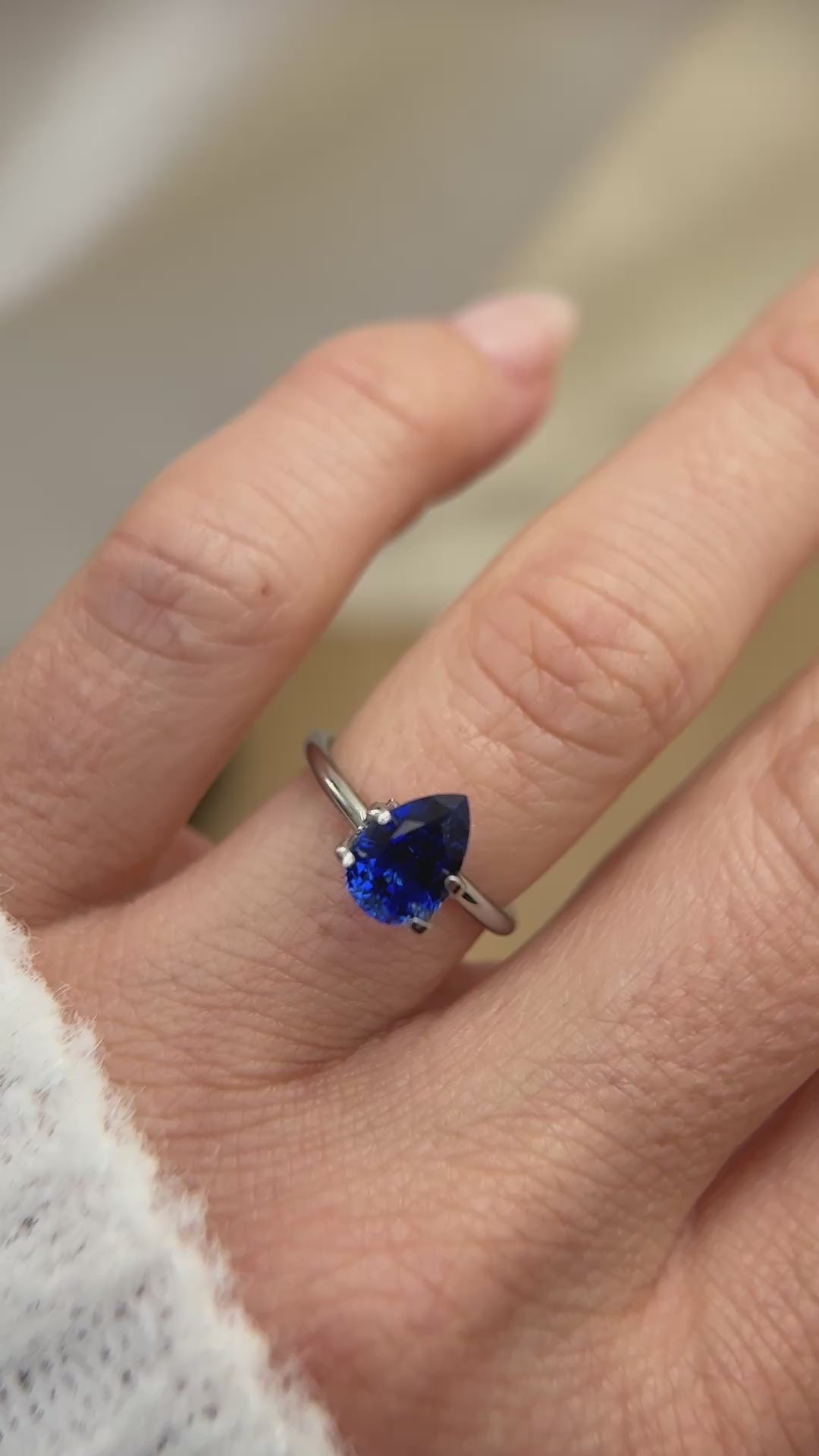 2.52 CT Pear Cut Royal Blue Sapphire