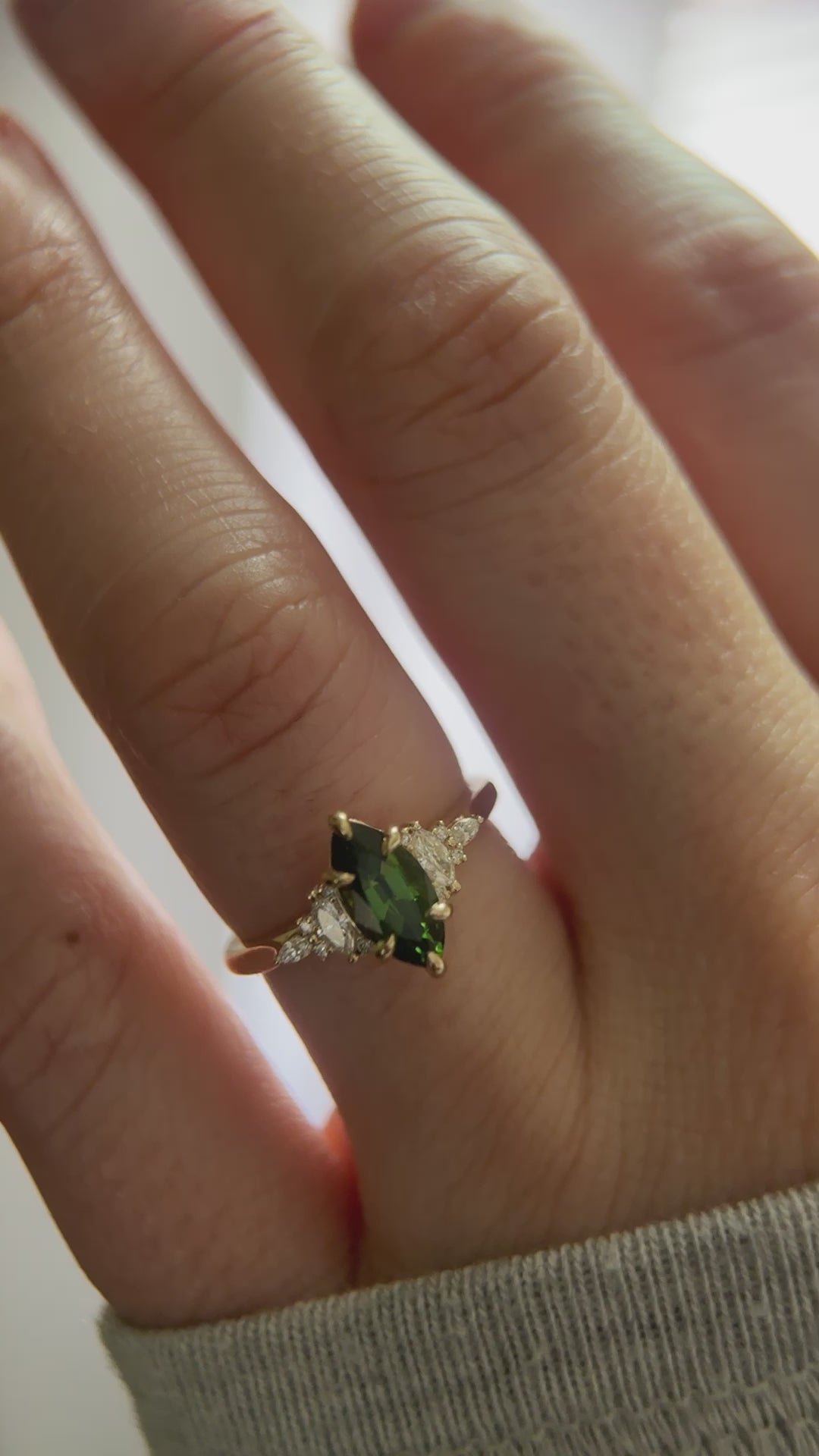 The Maeve 1 CT Marquise Chrome Tourmaline Ring