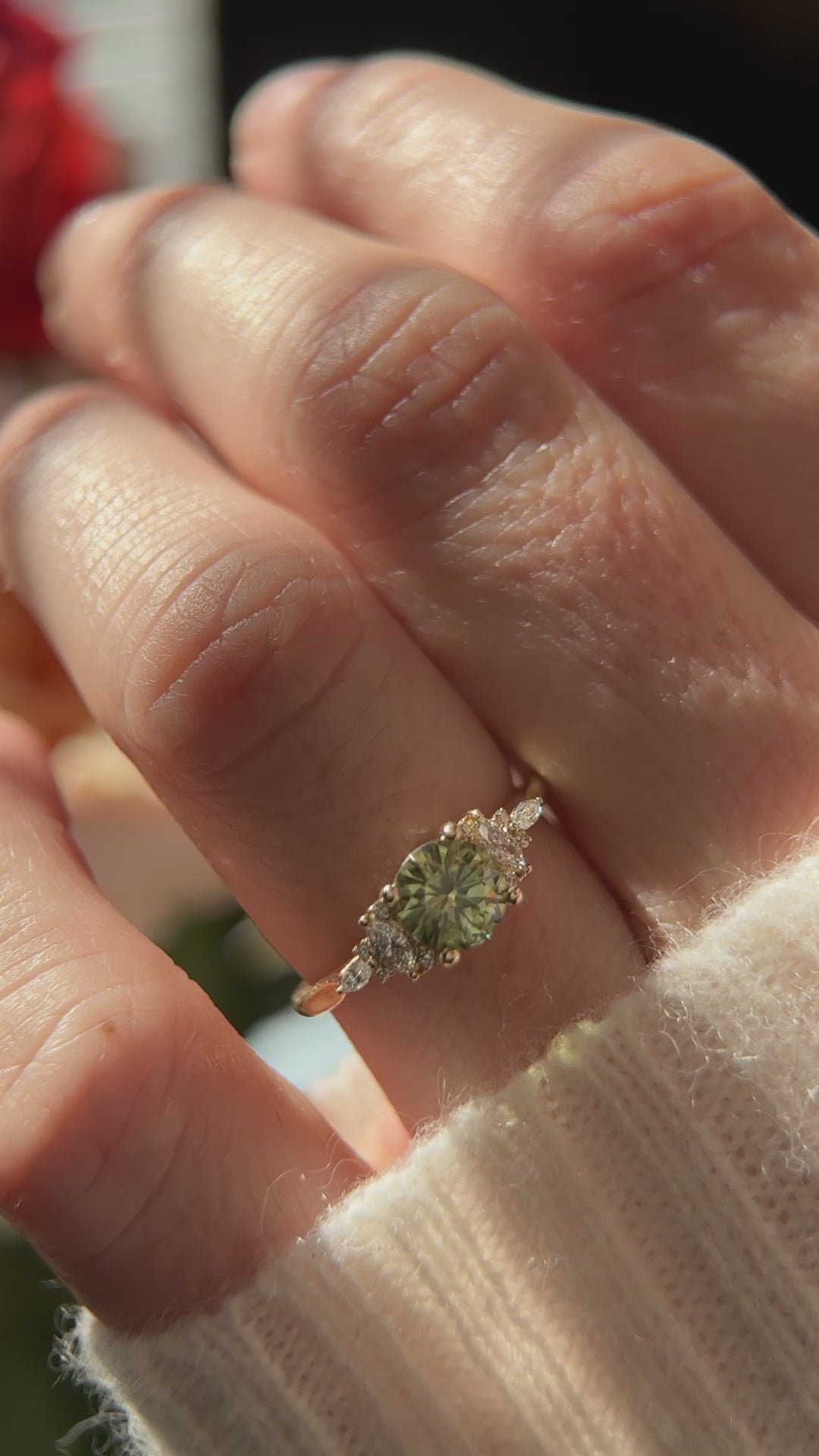 The Maeve 1 CT Round Green Sapphire Ring