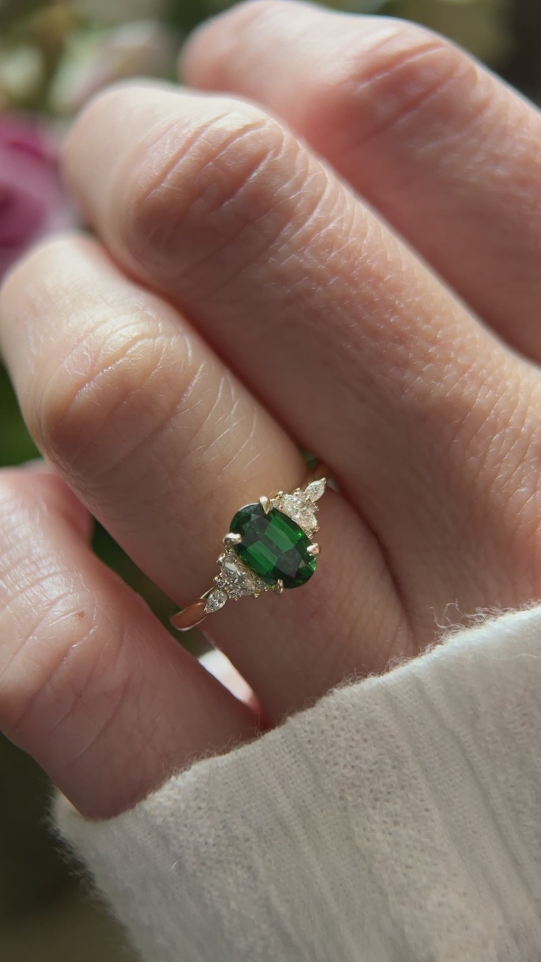 The Maeve Ring - 1.24 CT Oval Tsavorite Garnet