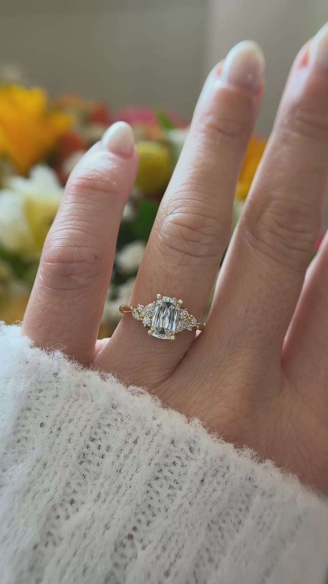 The Laurel Ring | 1.6 CT Crisscut Cushion Diamond