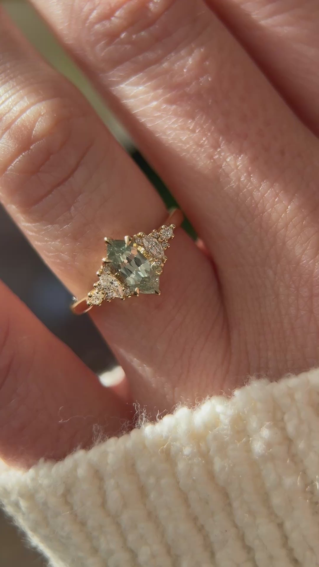 The Maeve Ring | 1.04 CT Marquise Green Sapphire