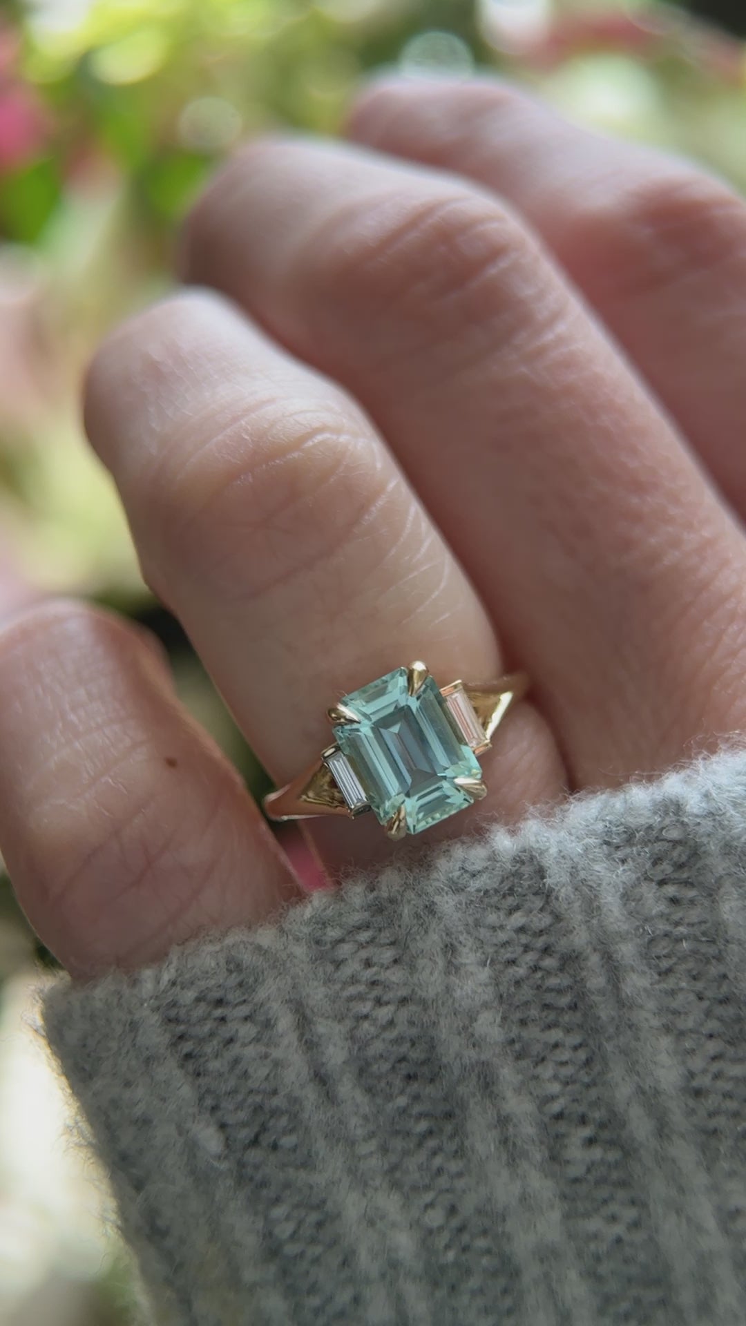 The Winora - 2.35 CT Emerald Cut Aquamarine Ring