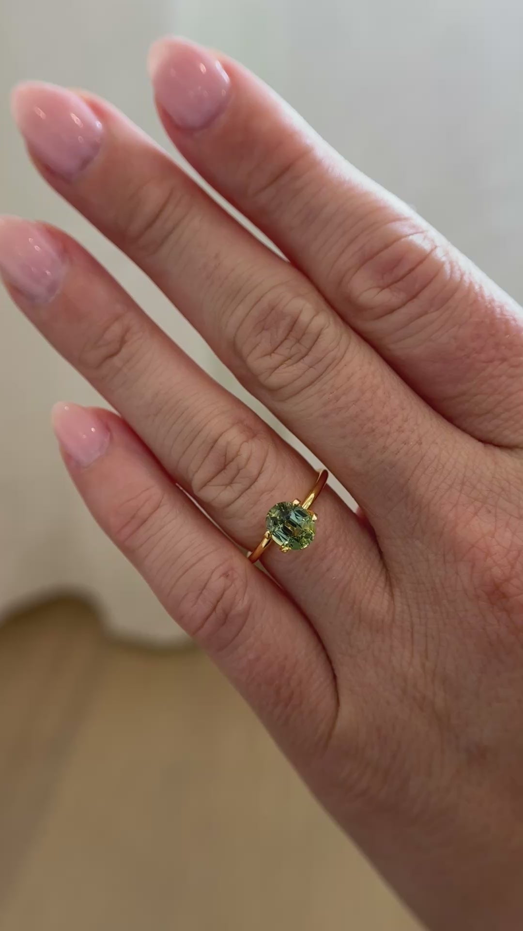 1.87 CT Oval Cut Green Parti Sapphire