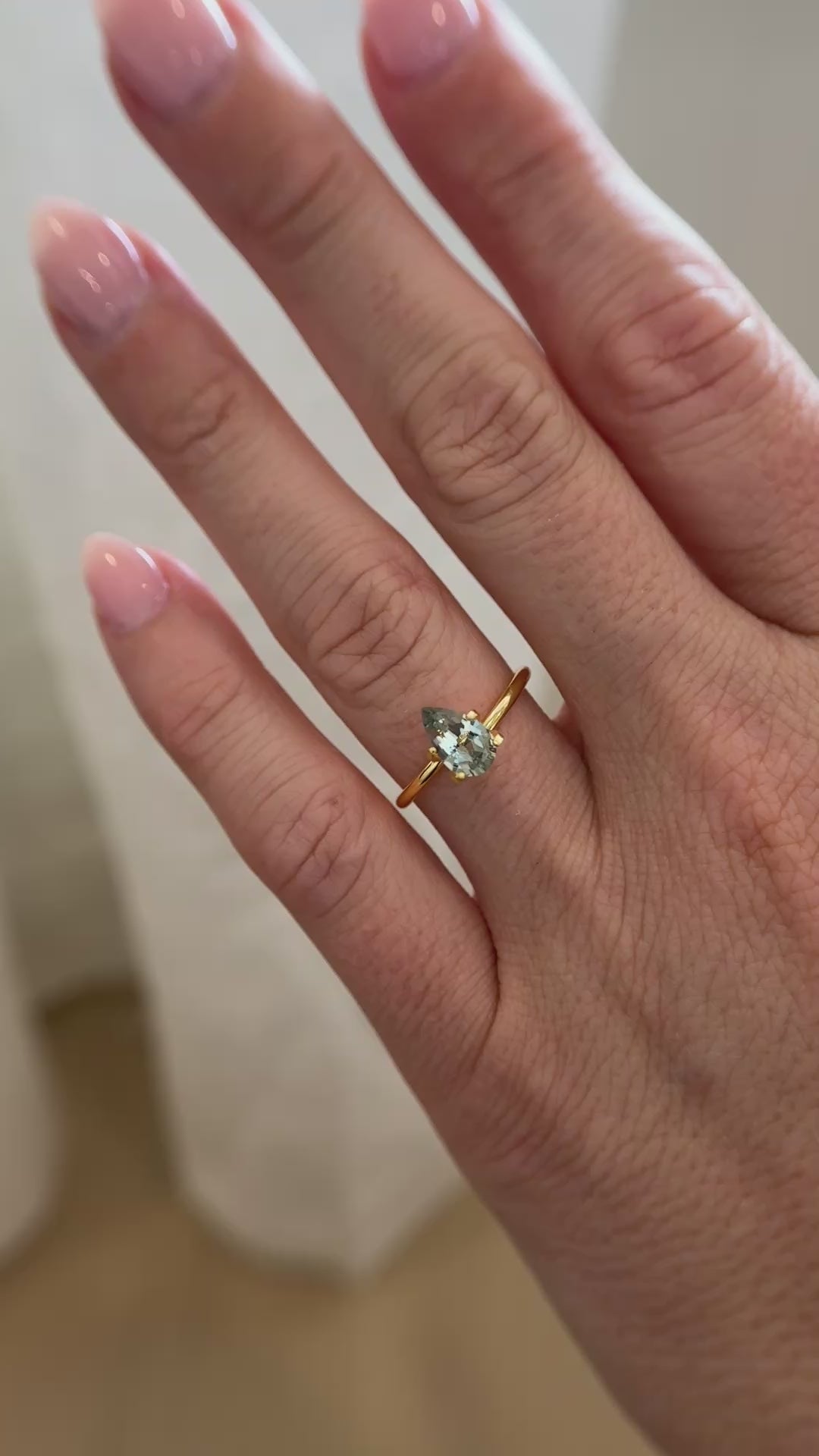 1.15 CT Pear Cut Green Sapphire