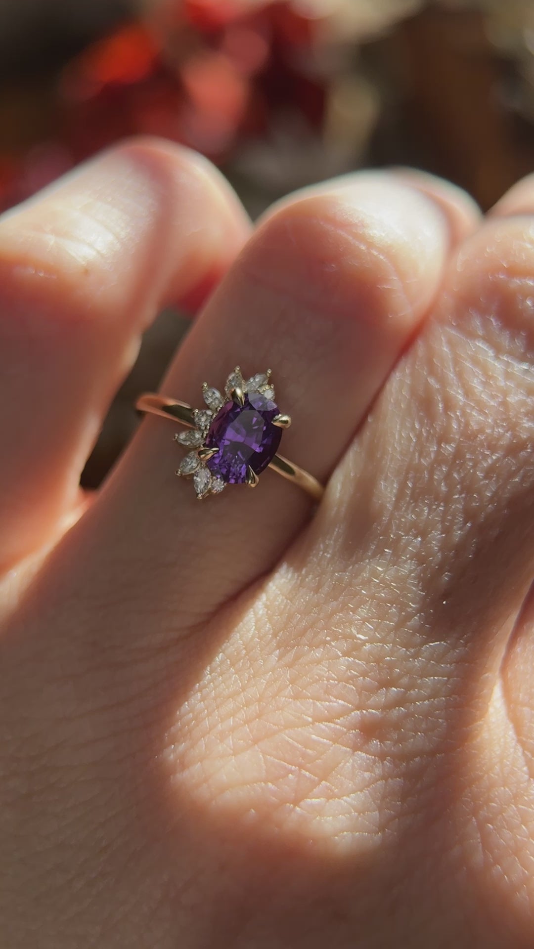 The Jade Ring | 1.41 CT Purple Oval Sapphire