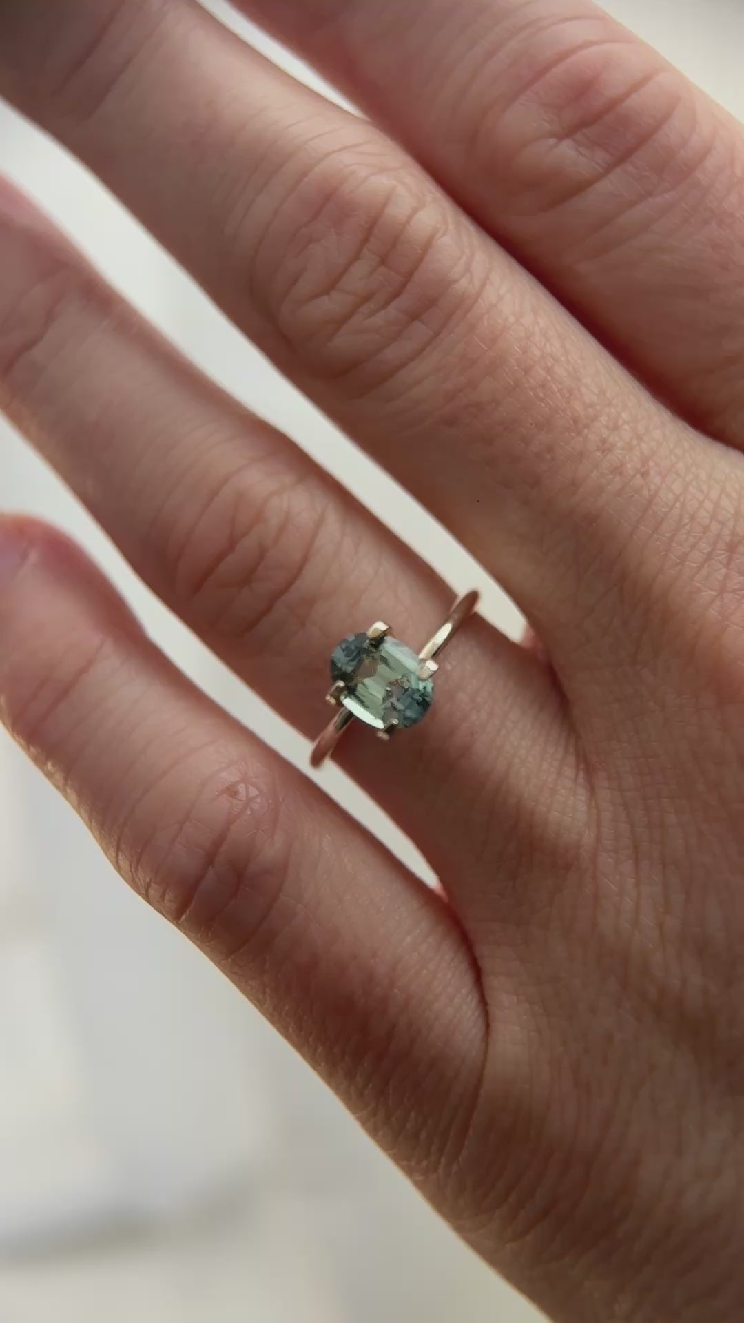 1.56 CT Oval Cut Teal Sapphire