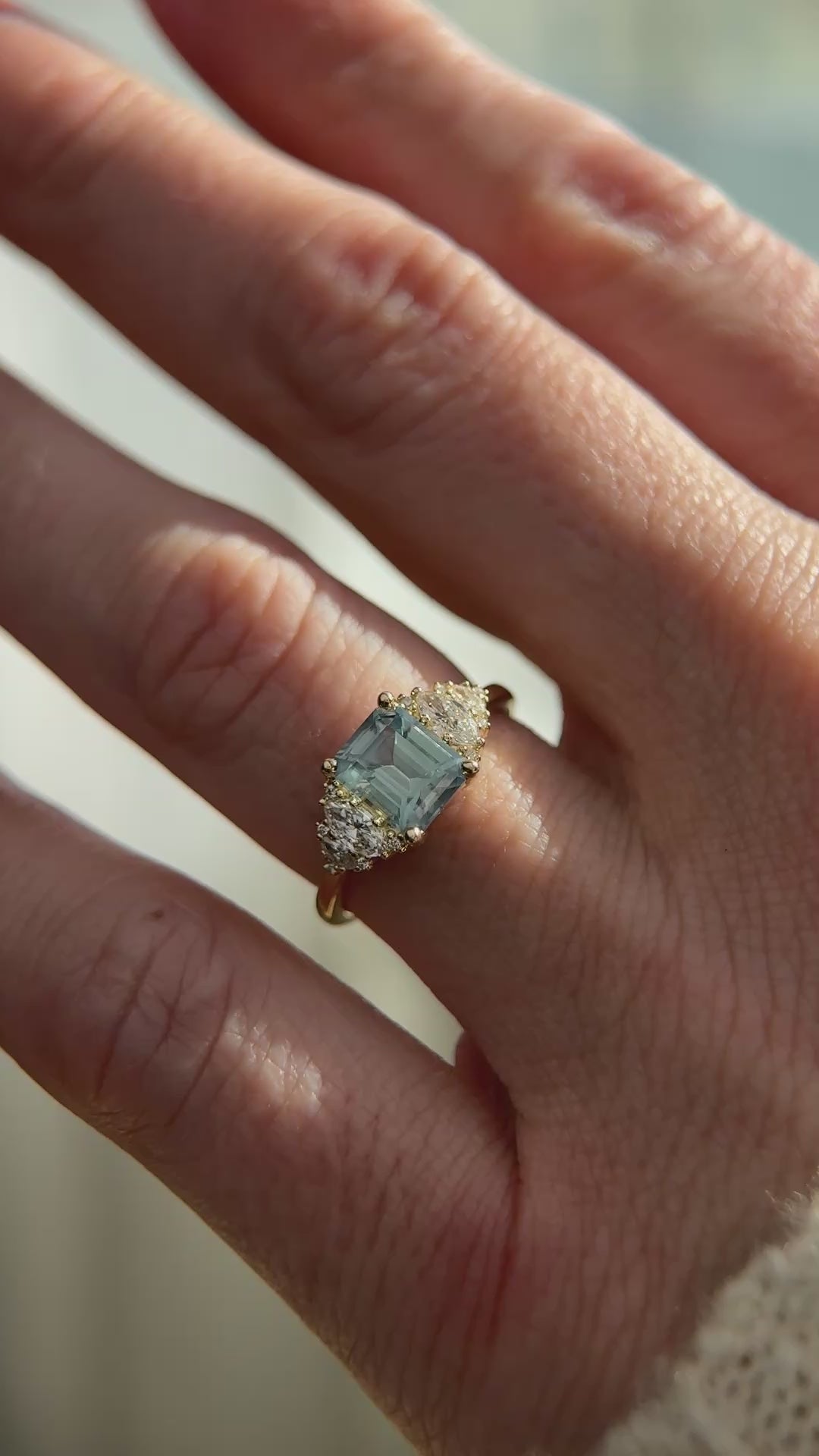 The Vivienne Ring | 2 CT Emerald Cut Light Blue Montana Sapphire