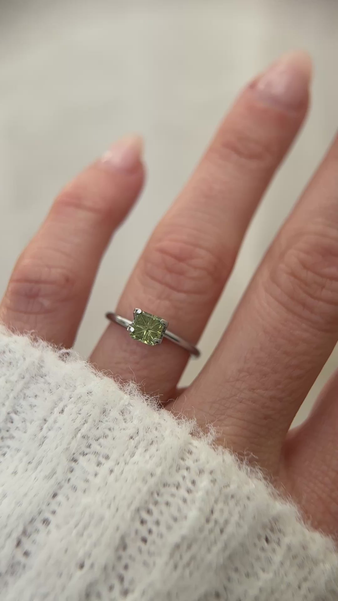 0.81 CT Square Starbrite™ Cut Green Australian Sapphire