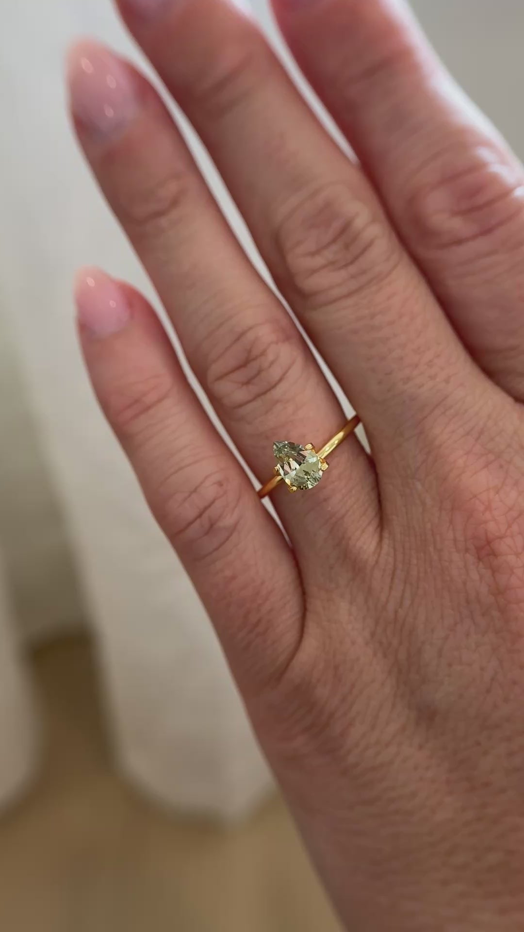 1.18 CT Pear Cut Green Sapphire