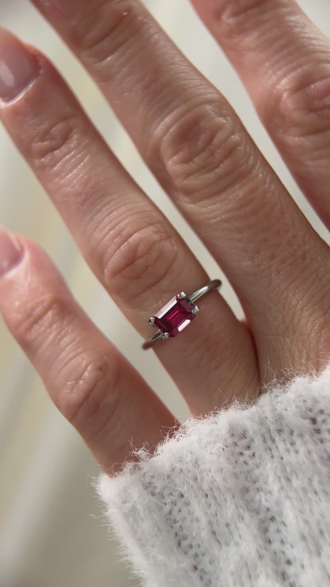 1.15 CT Emerald Cut Deep Pink Spinel