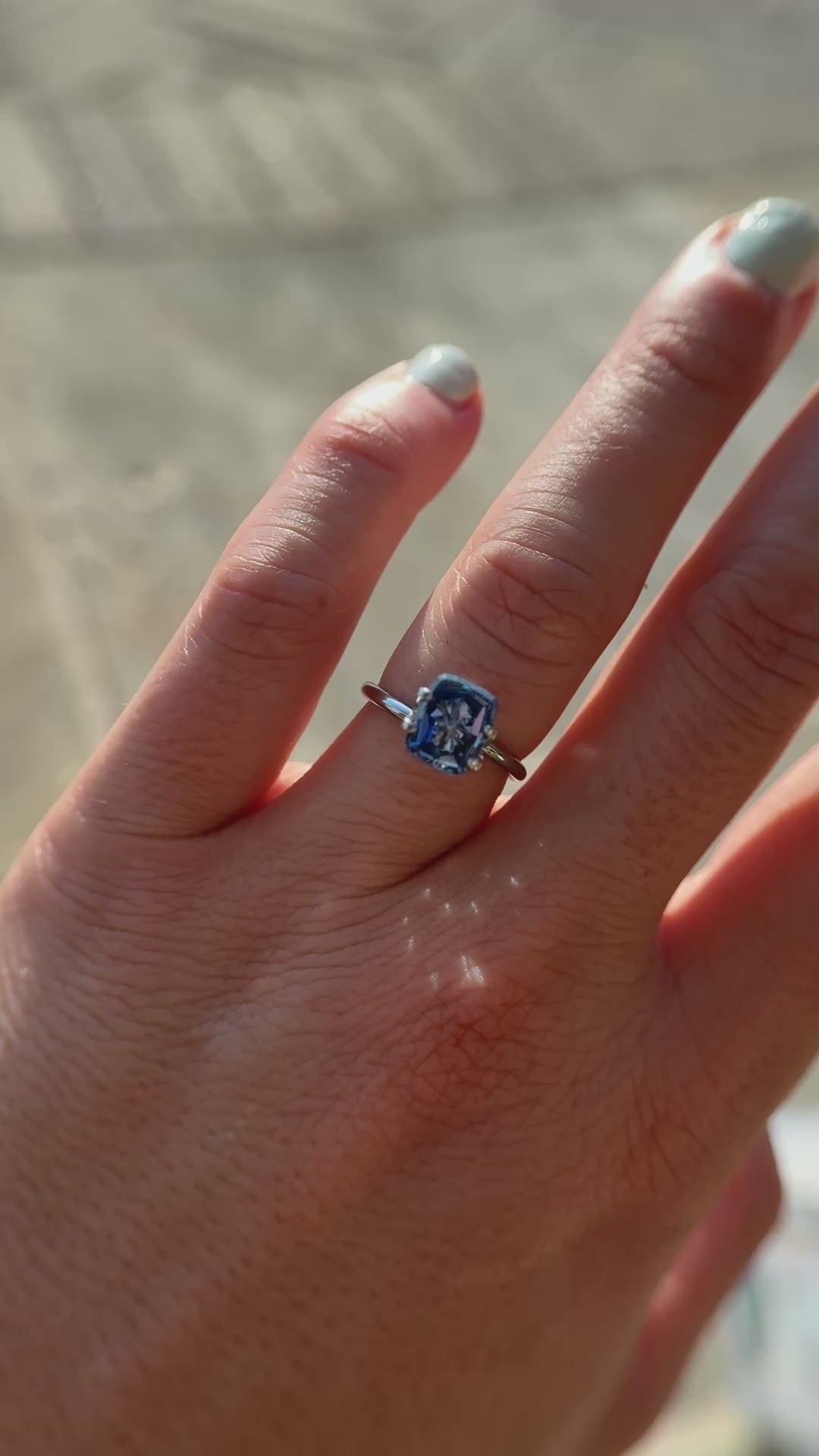 2.78 CT Cushion Starbrite™ Cut Blue Sapphire