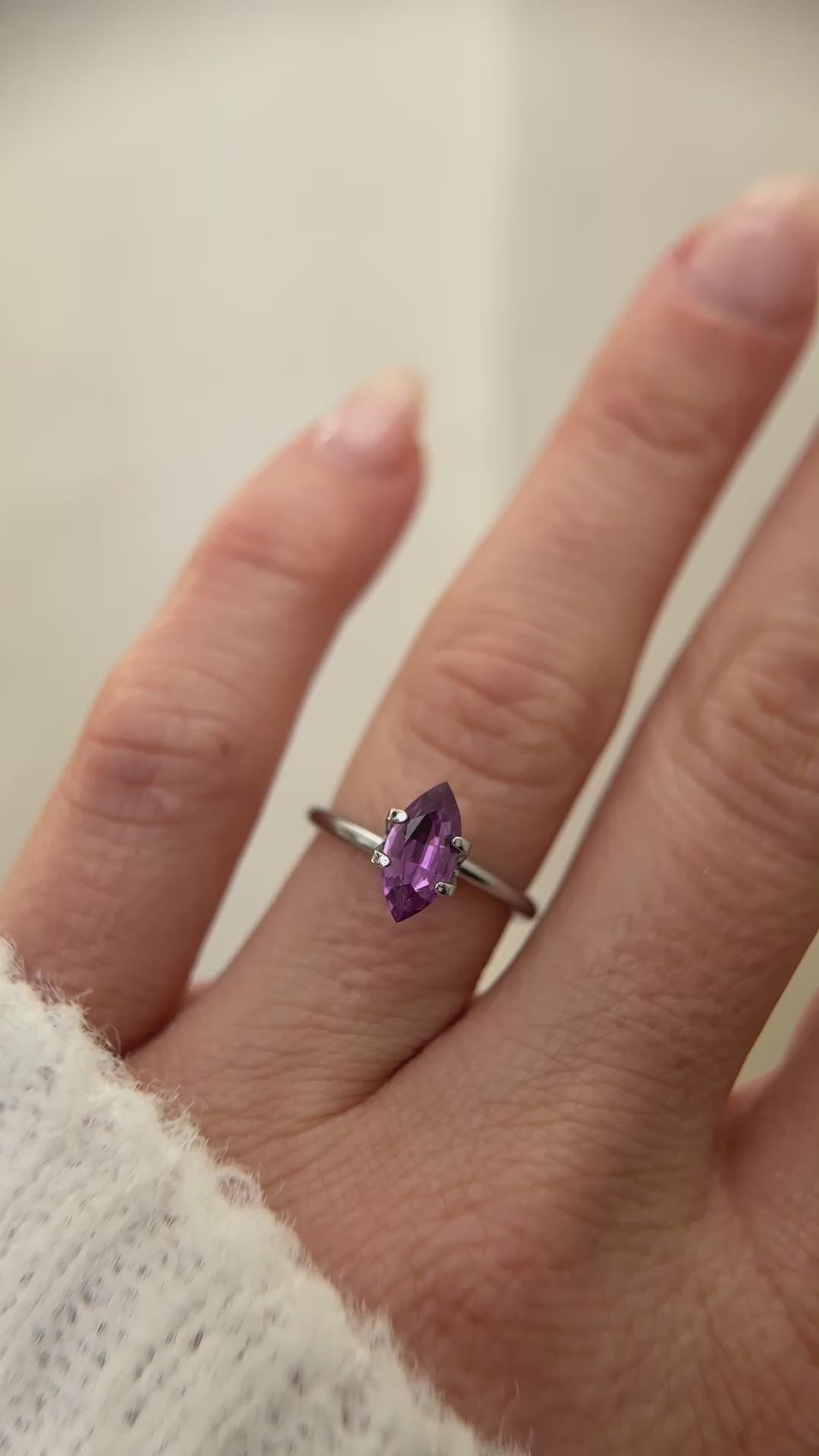 1.13 CT Marquise Cut Purple Grape Sapphire