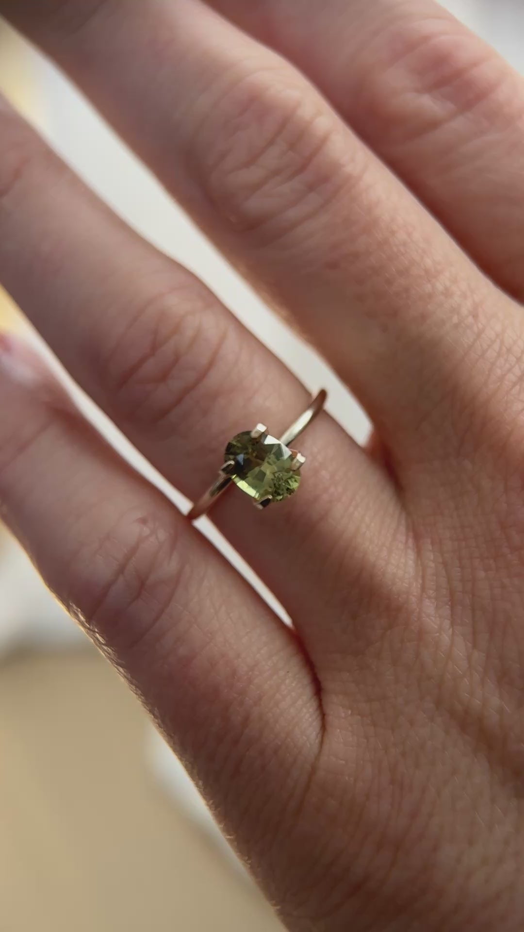 1.28 CT Oval Cut Green Sapphire