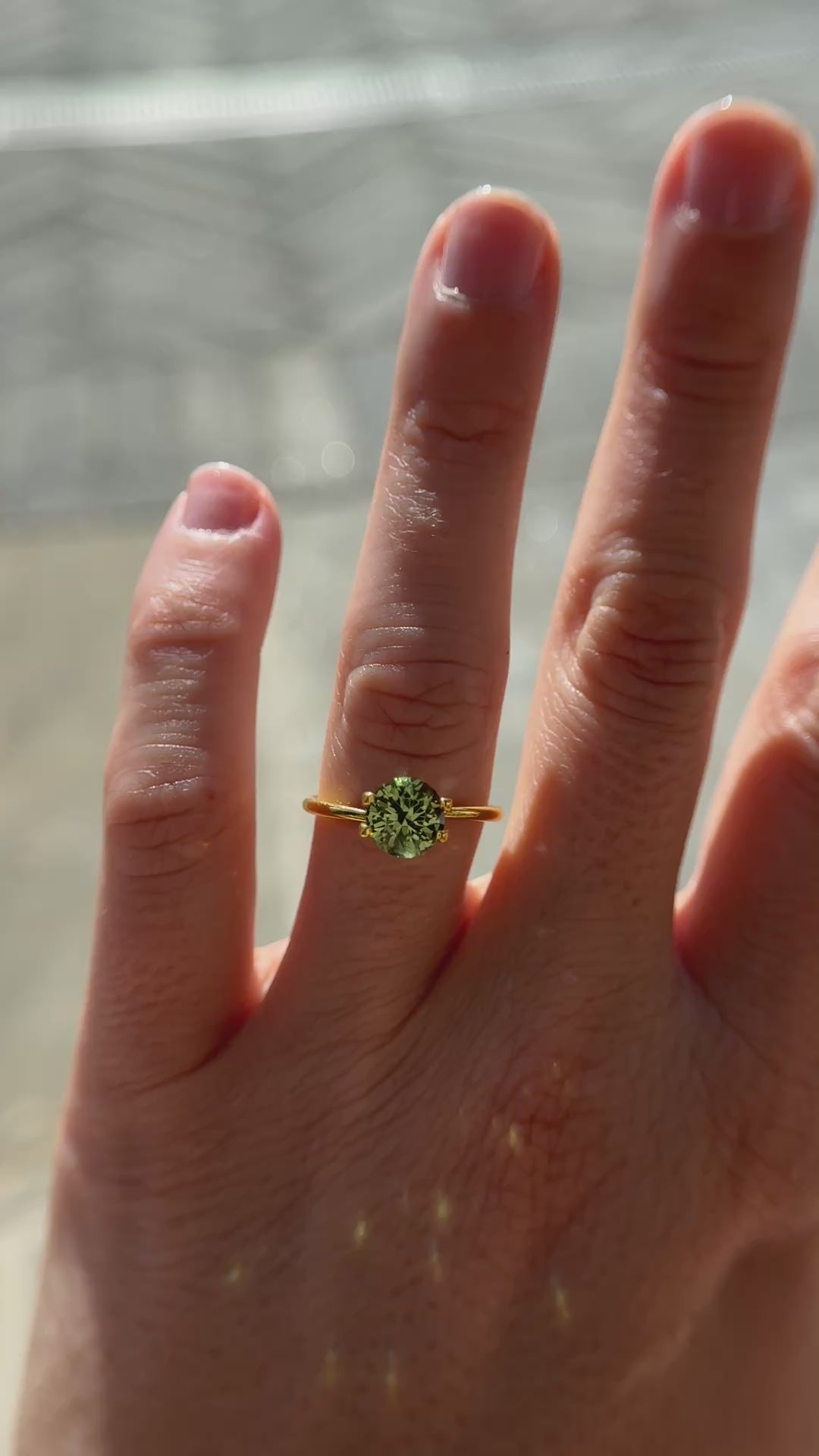 1.7 CT Round Cut Green Sapphire