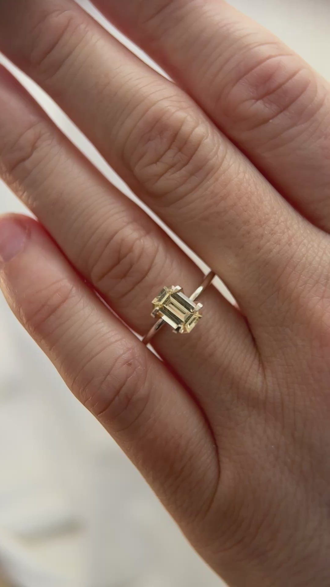 1.39 CT Emerald Cut Yellow Sapphire