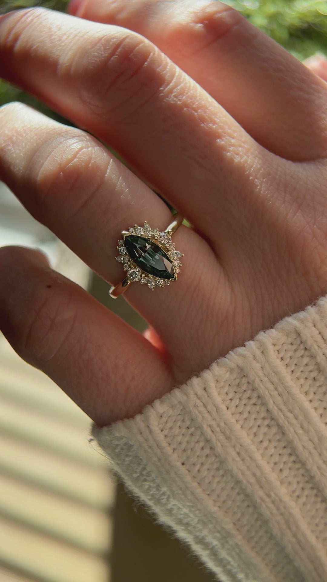 The Eleanor 1.46 CT Marquise Green Sapphire Ring