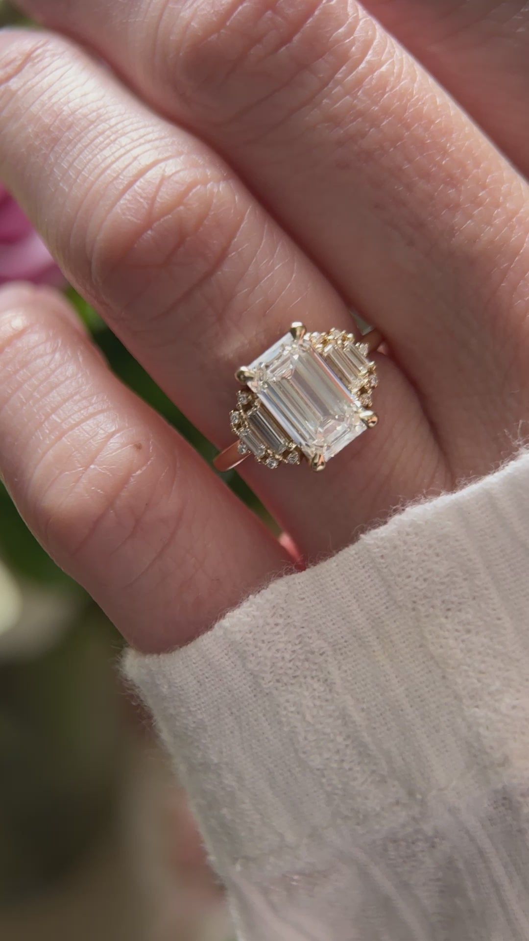 The Soleil Ring | 3 CT Emerald Cut Lab Diamond