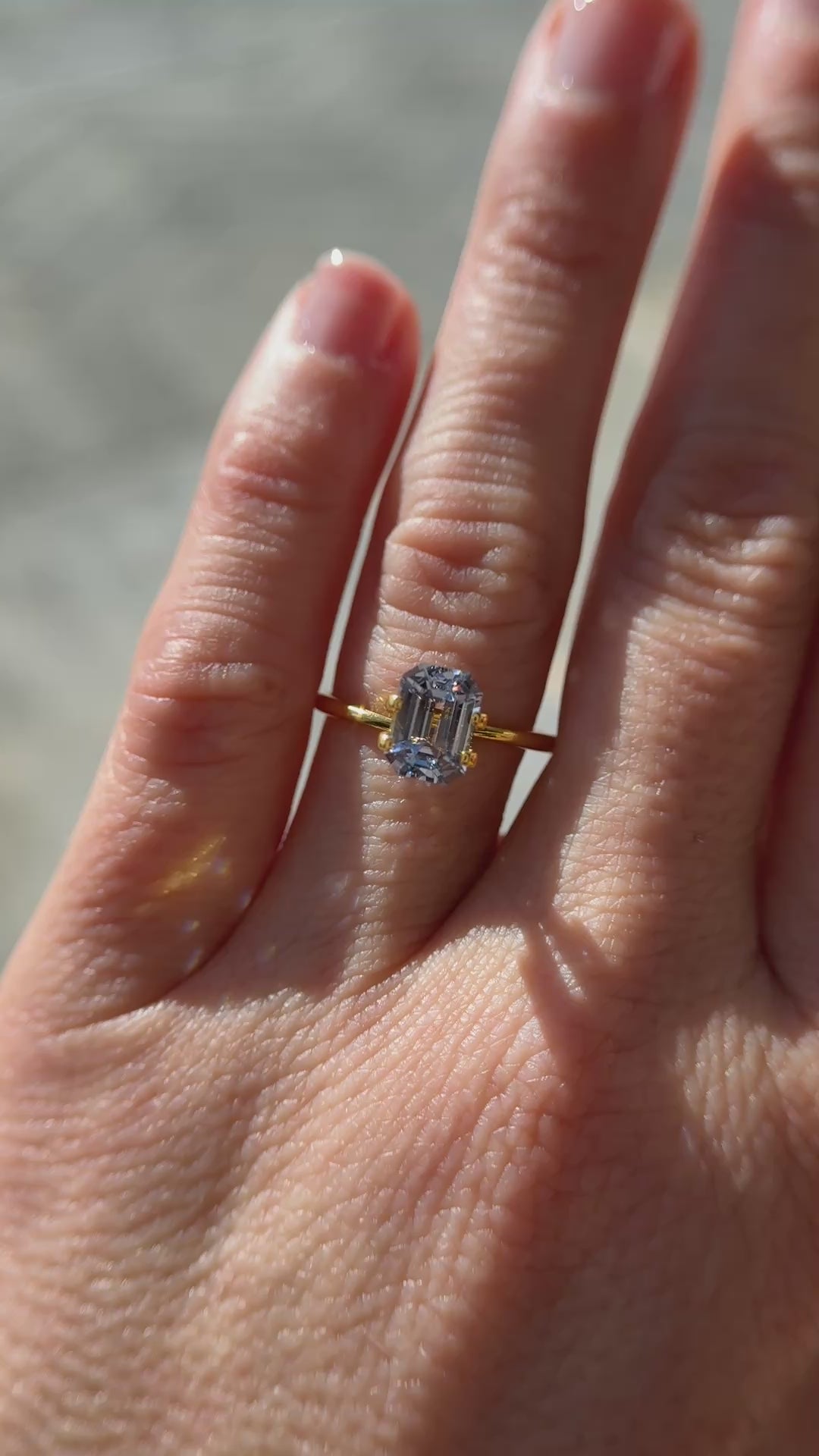 2.31 CT Emerald Cut Light Blue Sapphire