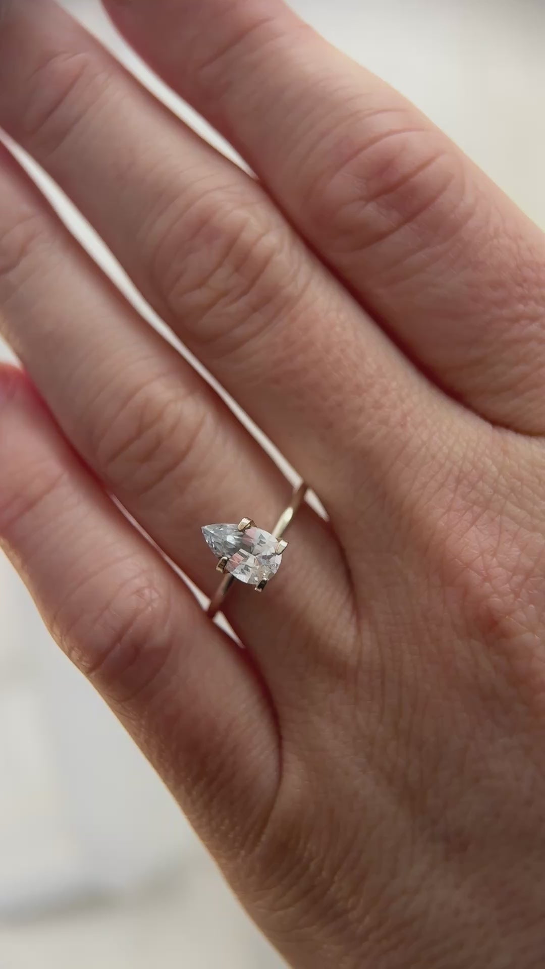 1.27 CT Pear Cut Light Blue Sapphire