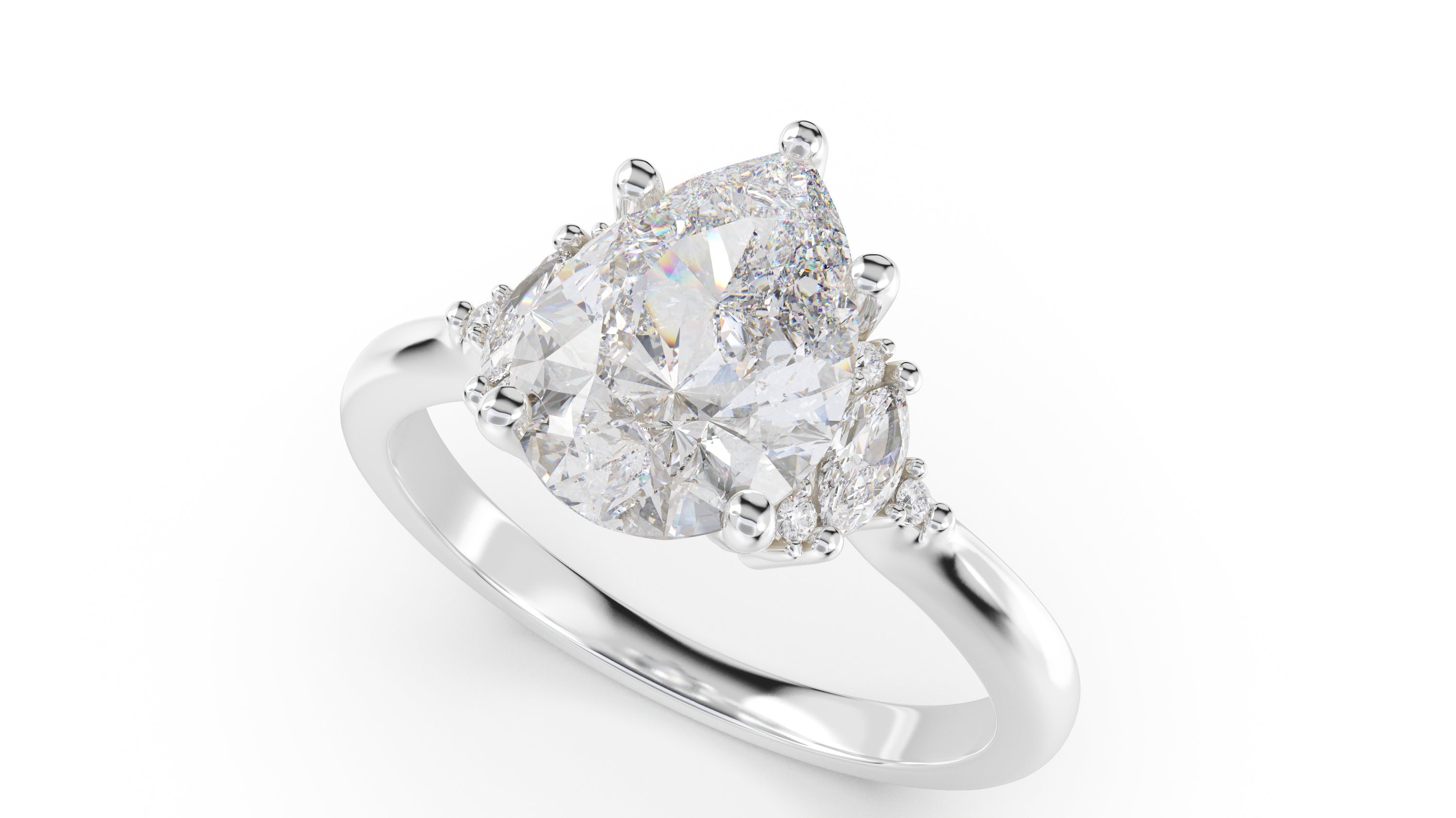 The Low Maren Ring | Pear | Setting Only - Lavender Creek Gems