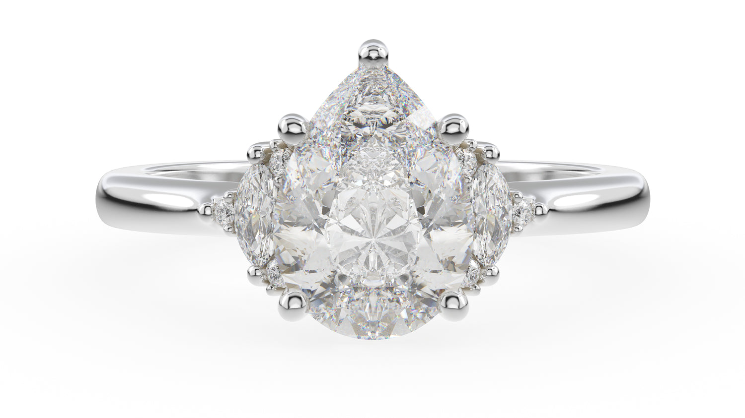 The Low Maren Ring | Pear | Setting Only - Lavender Creek Gems