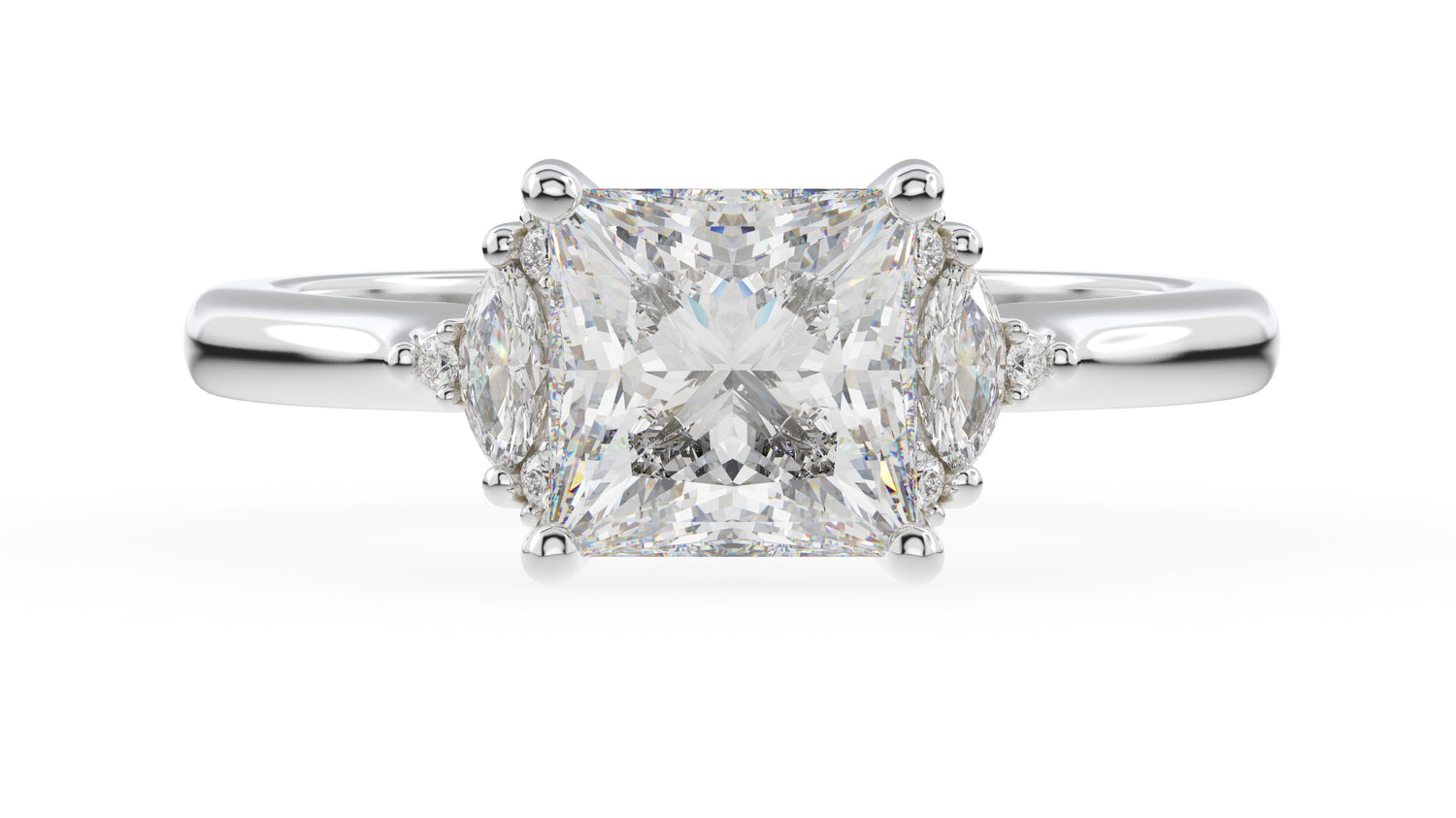 The Low Maren Ring | Princess | Setting Only - Lavender Creek Gems