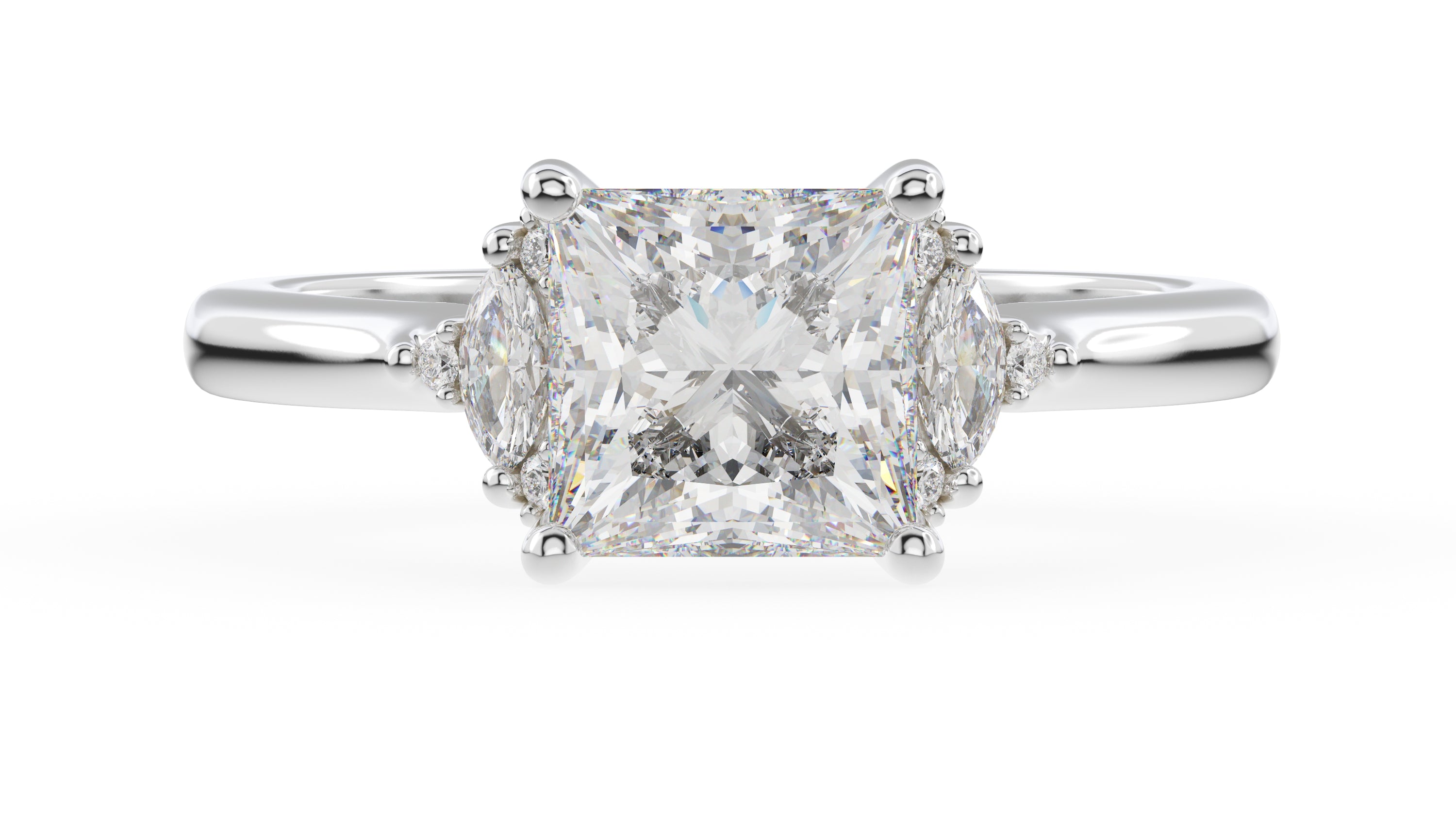 The Low Maren Ring | Princess | Setting Only - Lavender Creek Gems