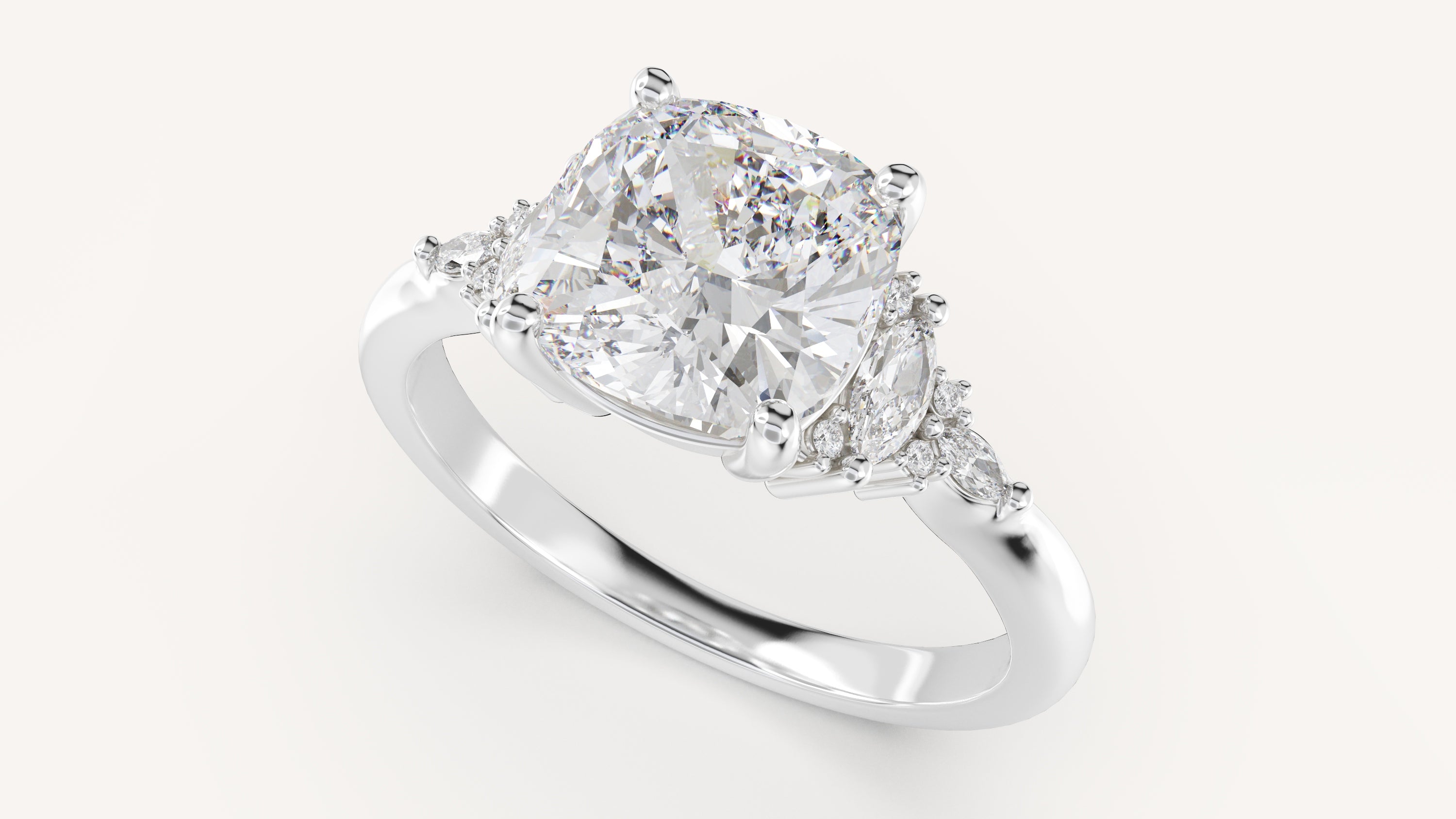 The Low Maeve Ring | Cushion | Setting Only - Lavender Creek Gems