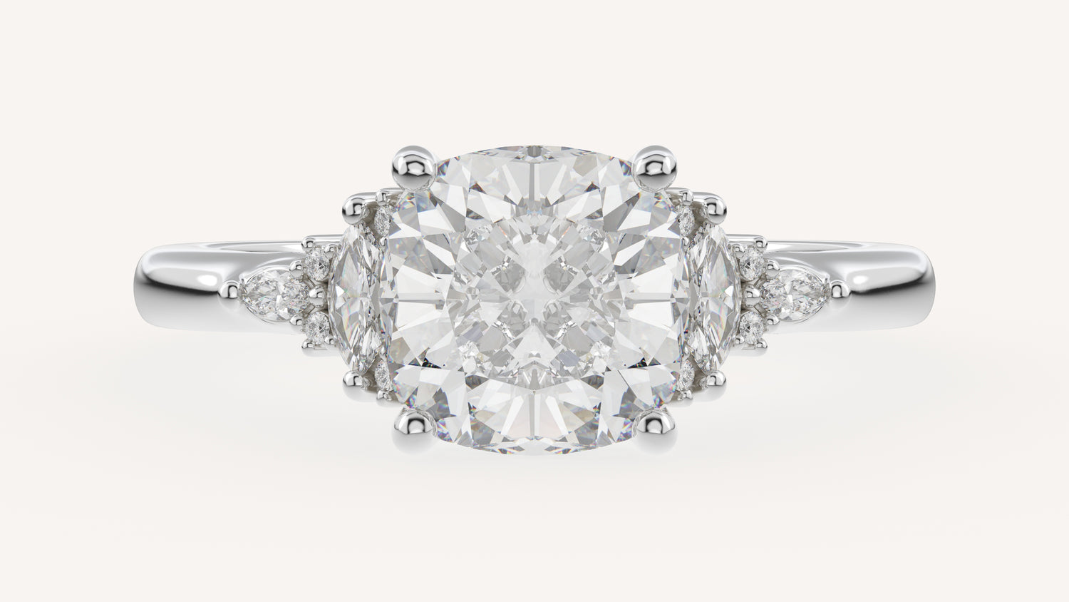 The Low Maeve Ring | Cushion | Setting Only - Lavender Creek Gems