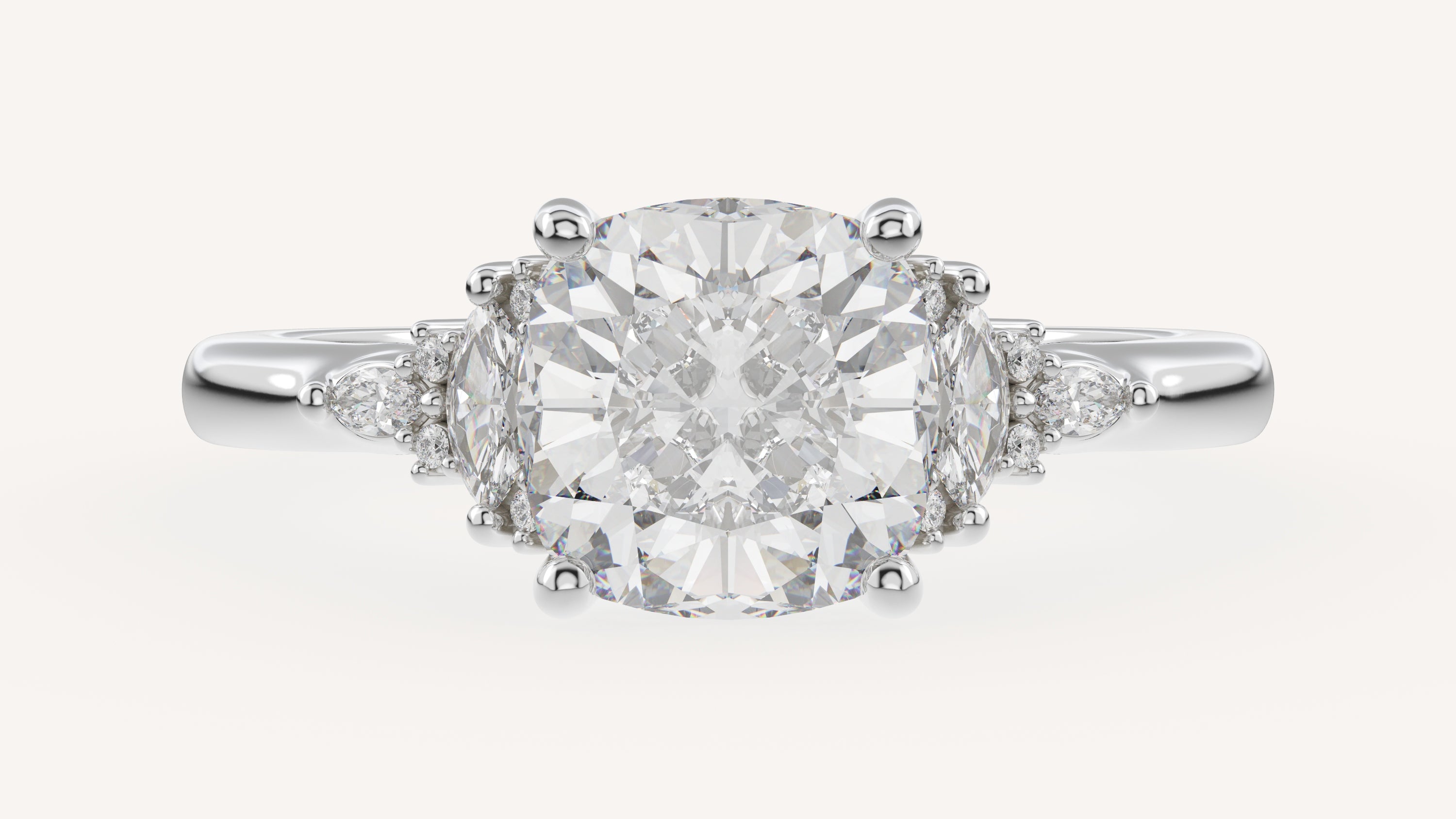 The Low Maeve Ring | Cushion | Setting Only - Lavender Creek Gems