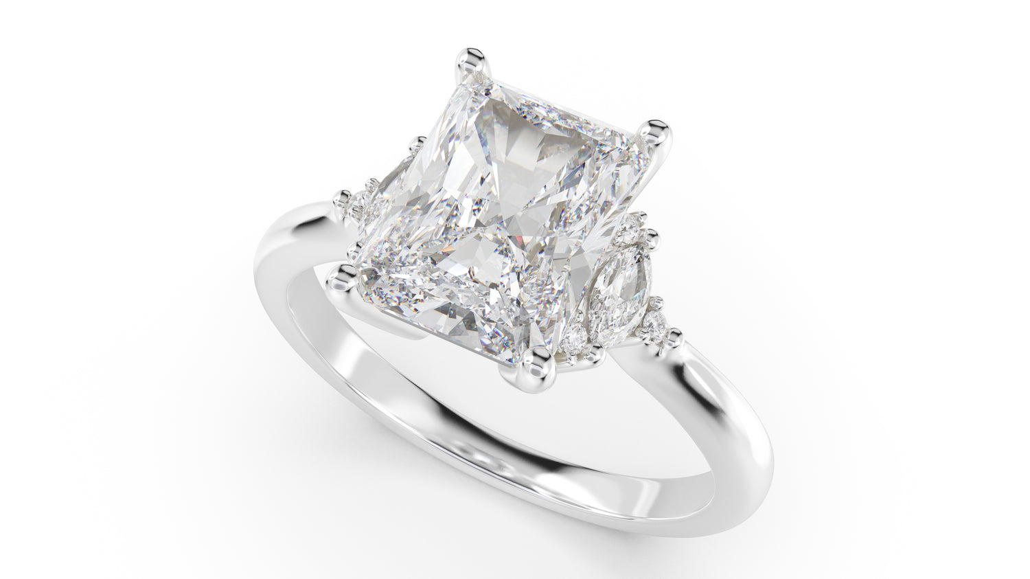 The Low Maren Ring | Radiant | Setting Only - Lavender Creek Gems