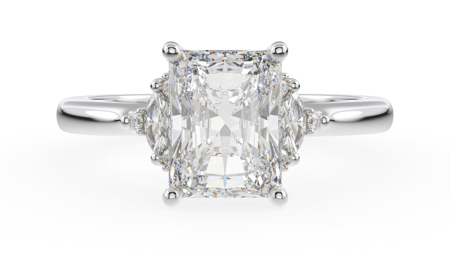 The Low Maren Ring | Radiant | Setting Only - Lavender Creek Gems