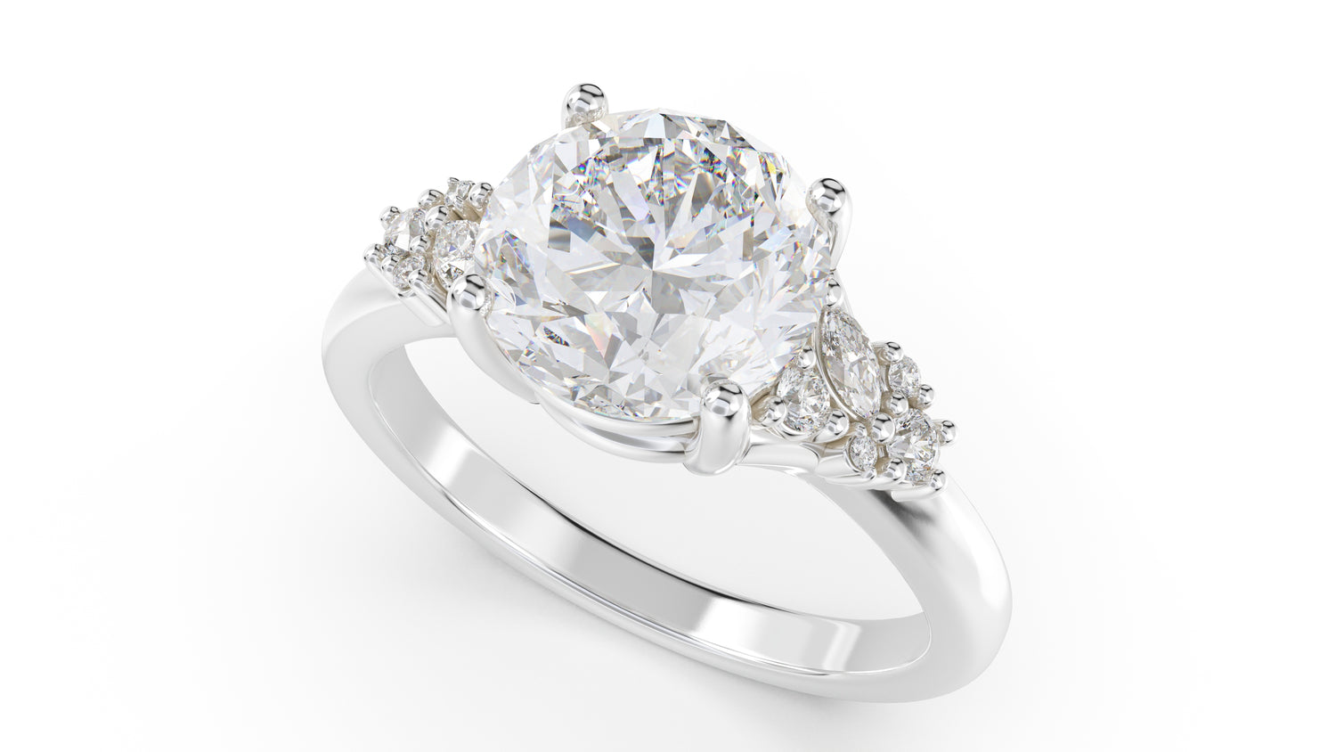 The Lyria Ring | Round | Setting Only - Lavender Creek Gems