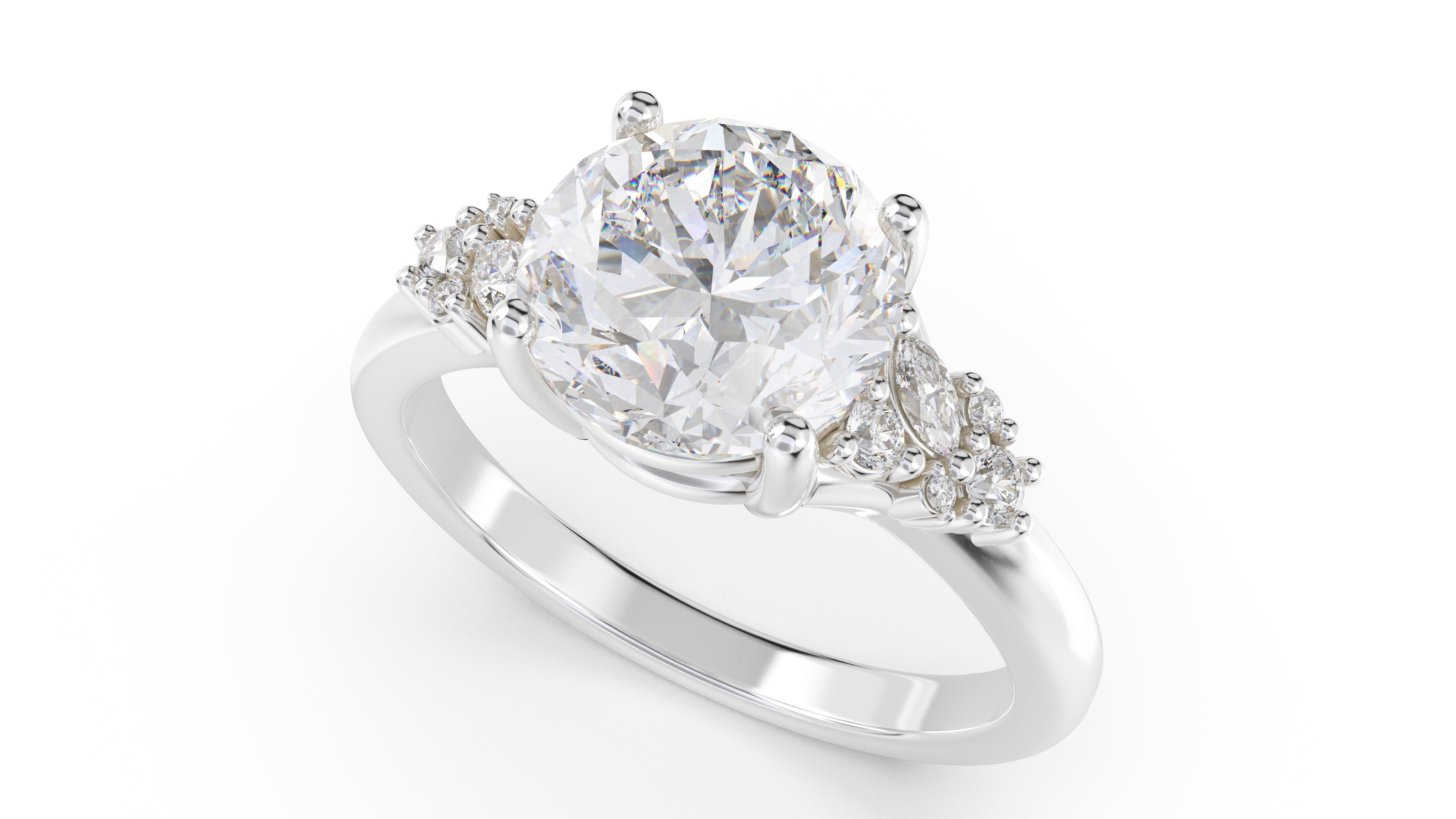 The Lyria Ring | Round | Setting Only - Lavender Creek Gems