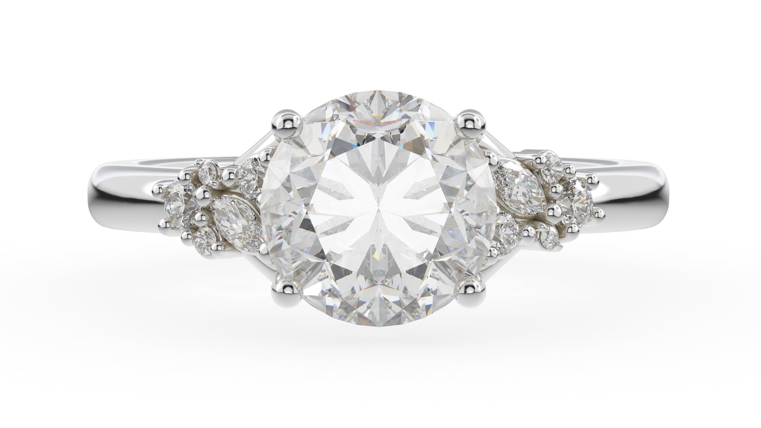 The Lyria Ring | Round | Setting Only - Lavender Creek Gems