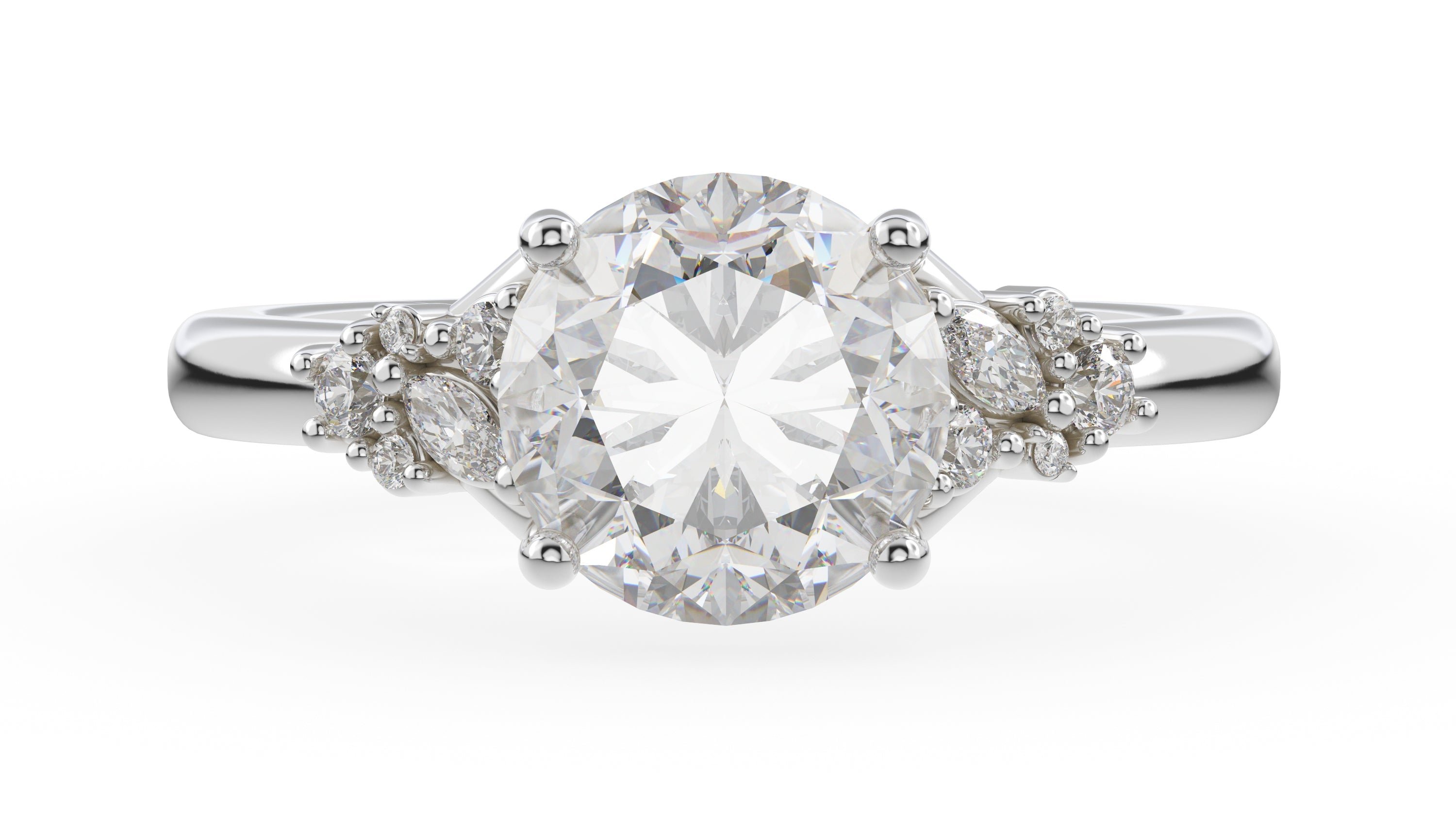The Lyria Ring | Round | Setting Only - Lavender Creek Gems